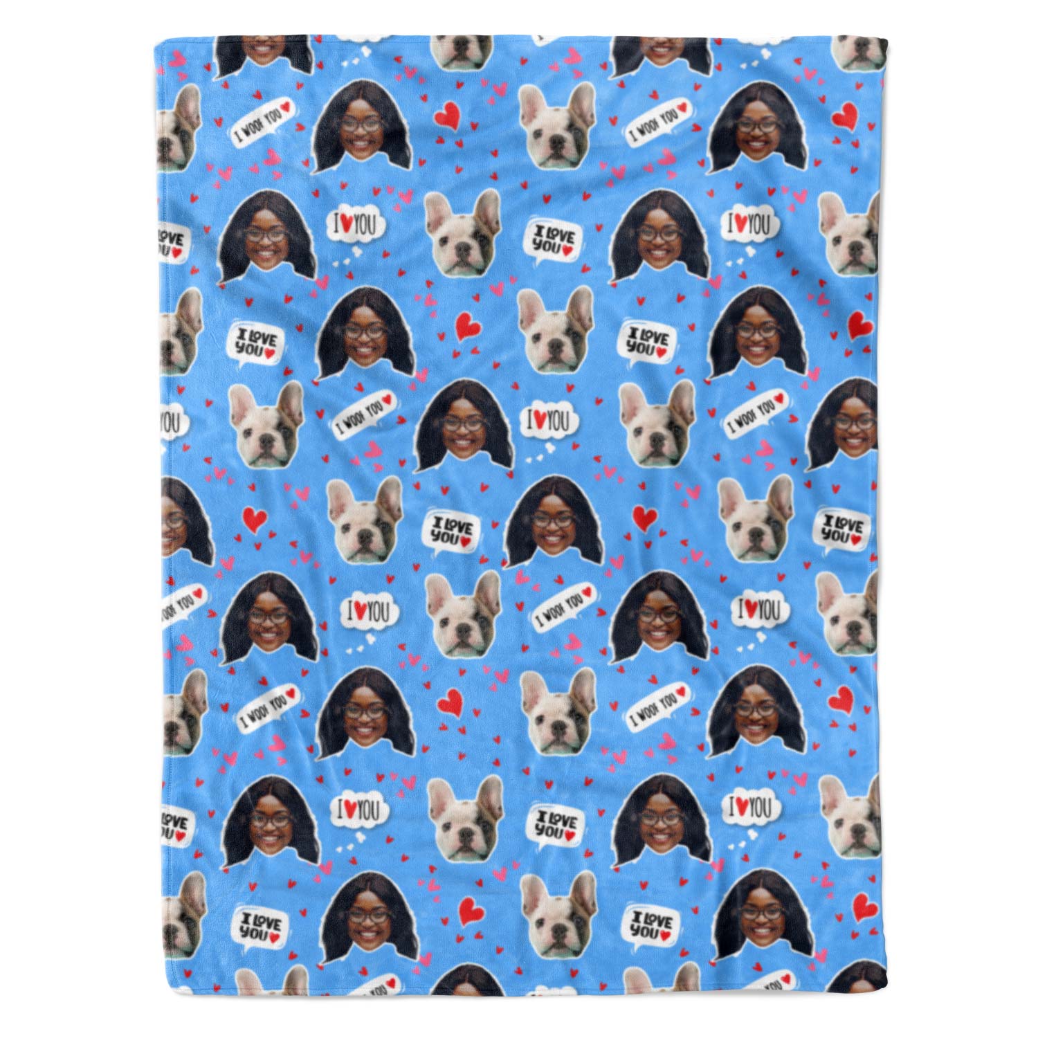 i love you dog blanket