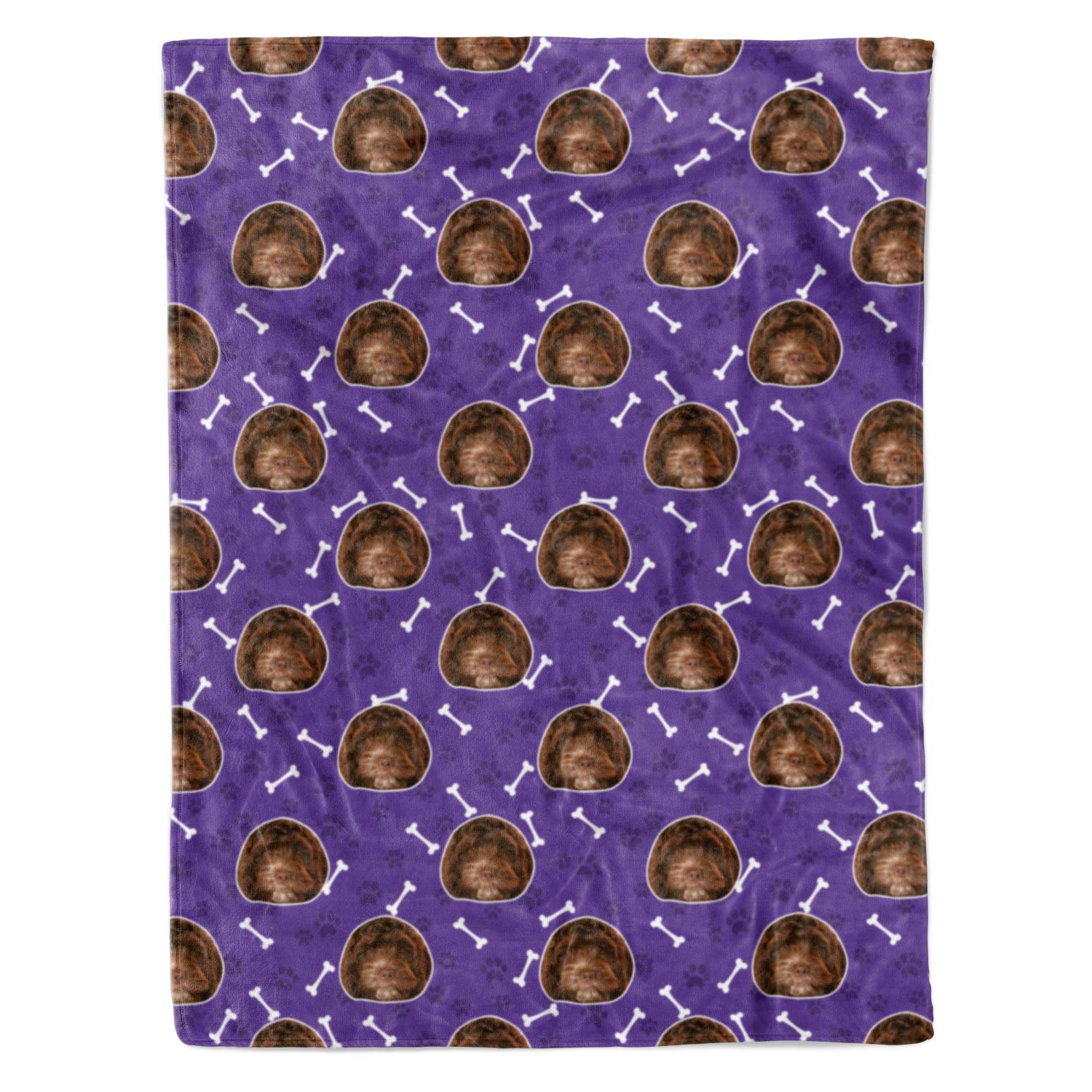 purple personalised dog blanket