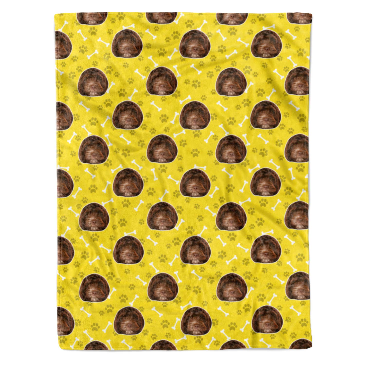 yellow personalised dog blanket