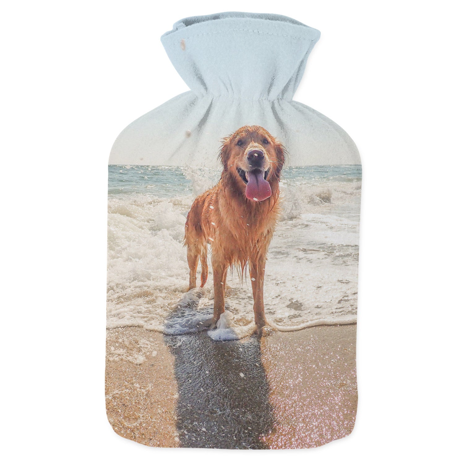dog photo personalised hot water bottle
