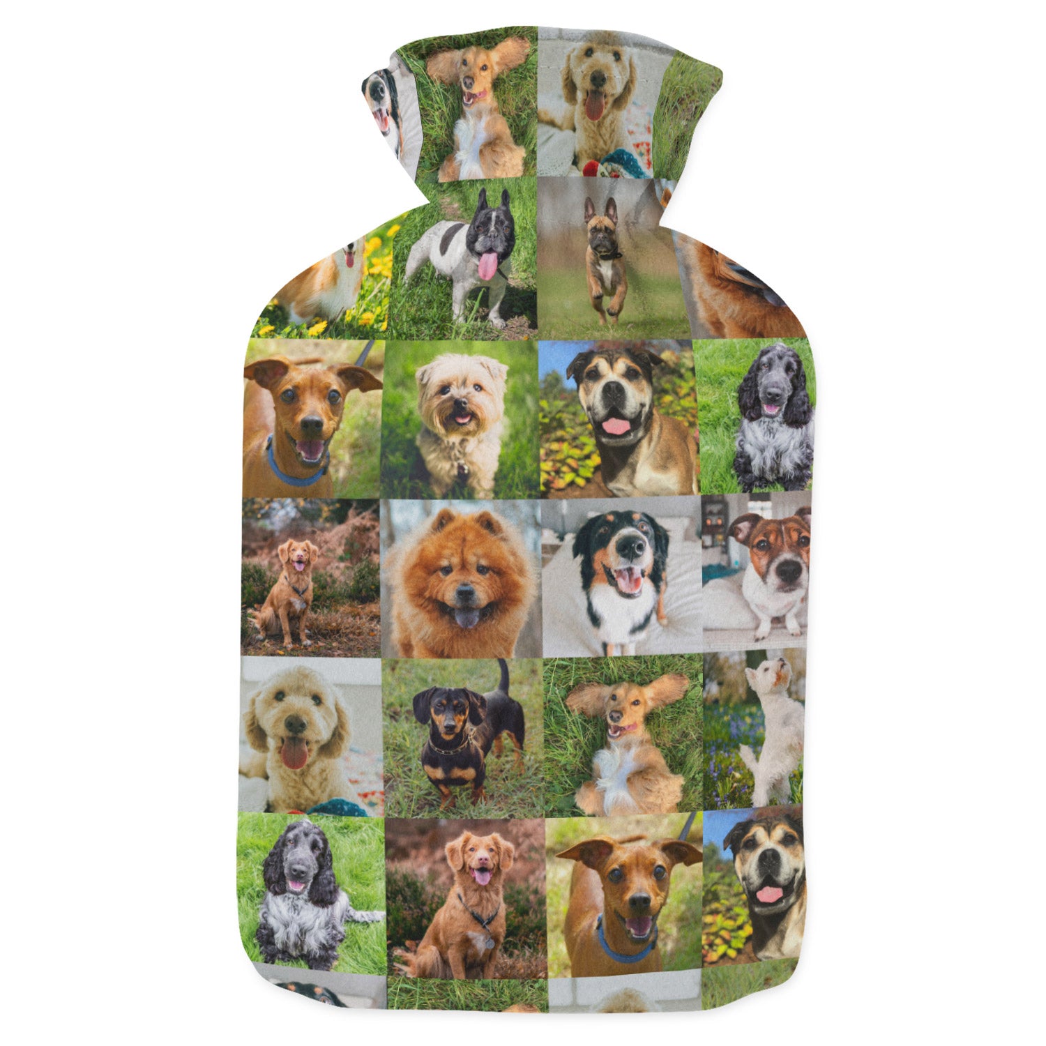 photo collage dog hot water bottle