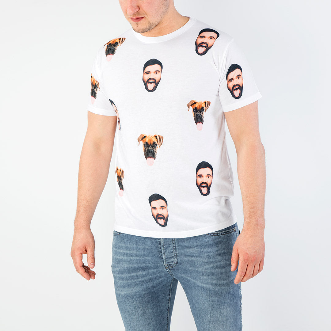 Dog & Owner Mens Face T-Shirt