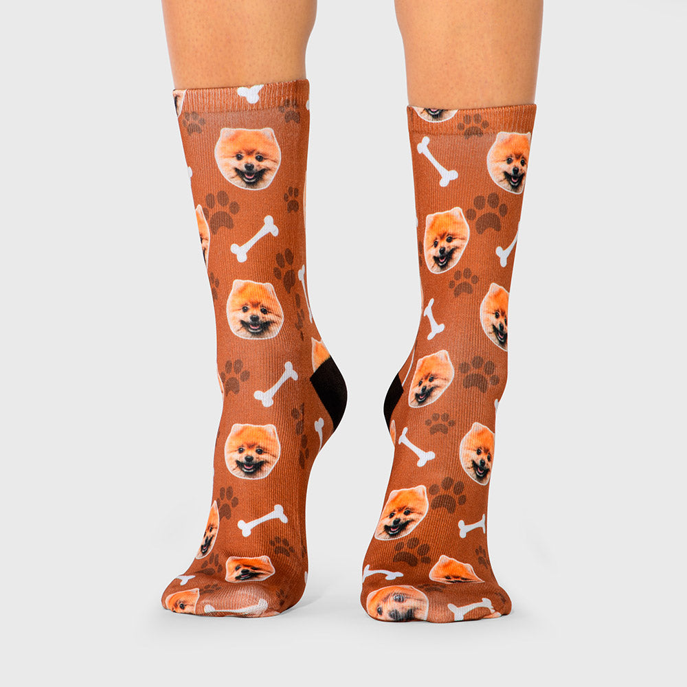 Personalised Dog Face On Socks