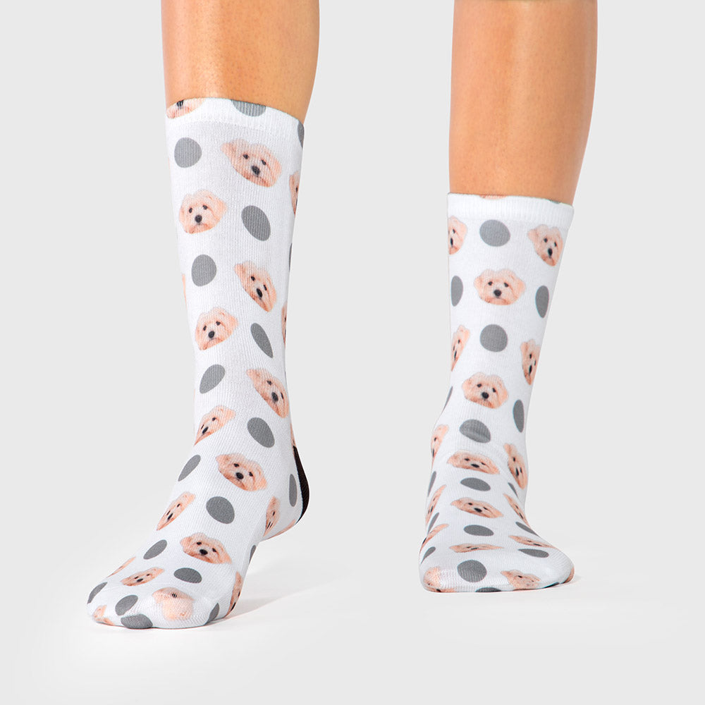 Polka Dog White Socks