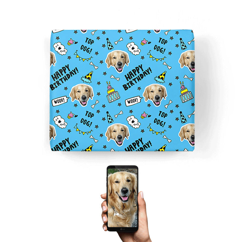 Dog Photo Birthday Wrapping Paper