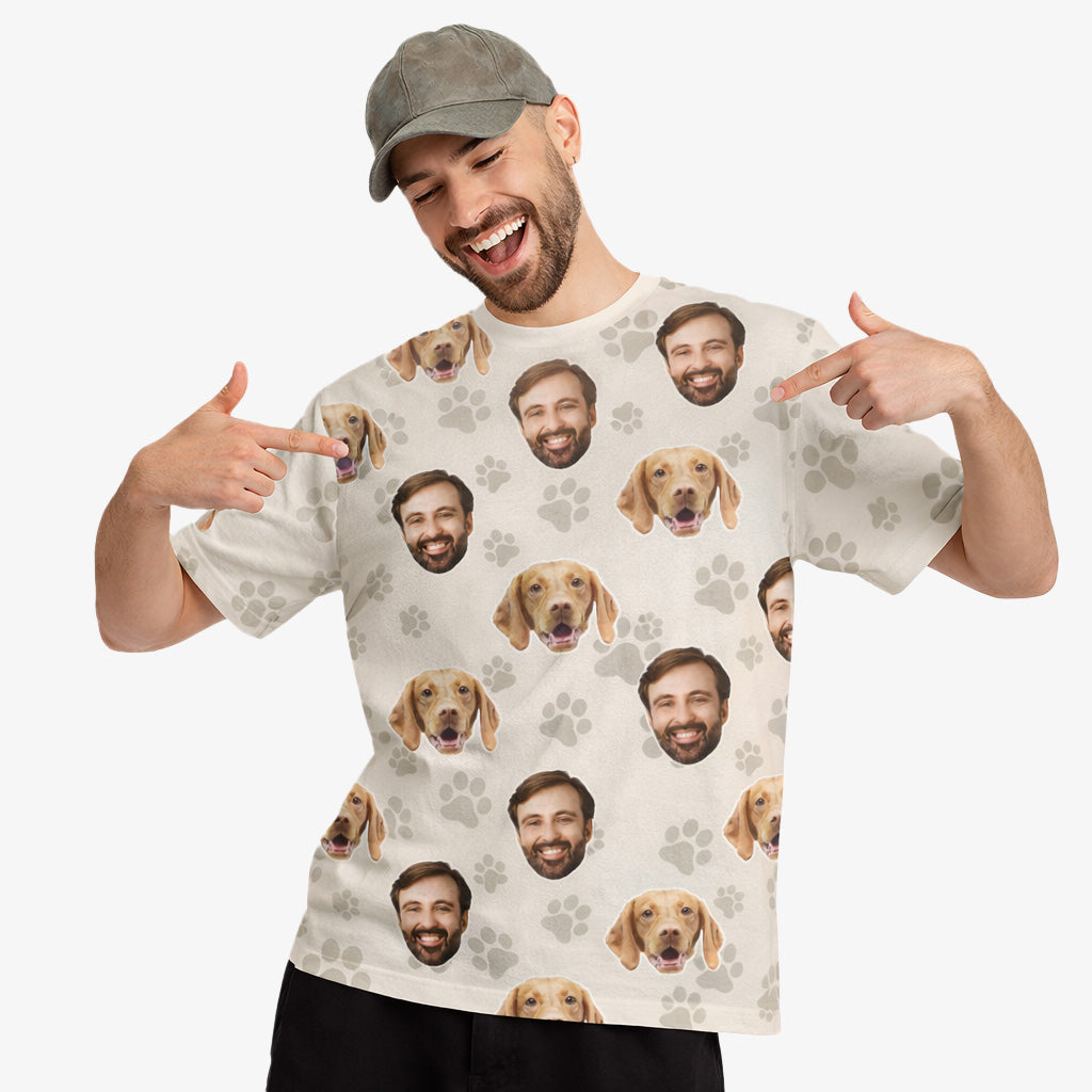 Your Dog & You Paw Print Personalised T-Shirt