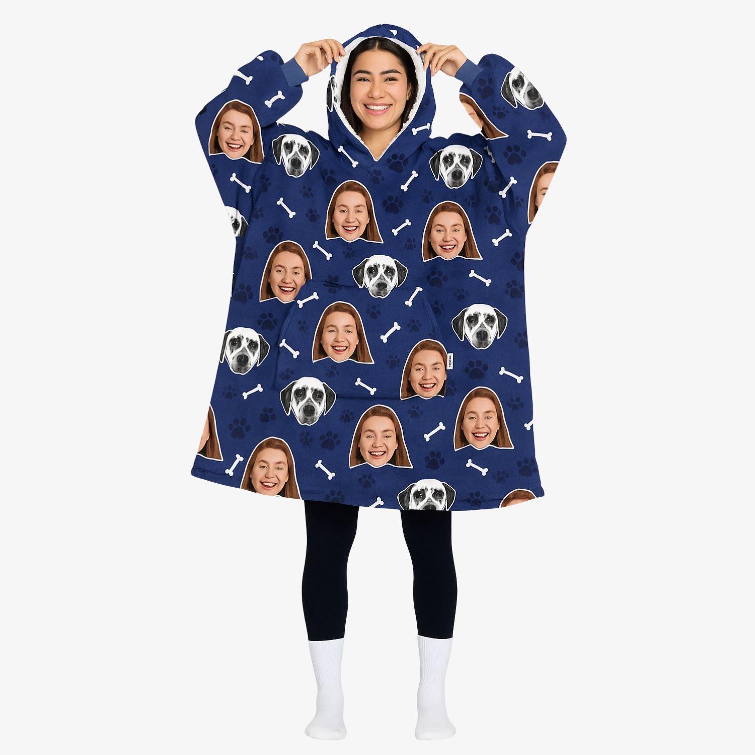 Dog & Owner Personalised Hoodie Blanket
