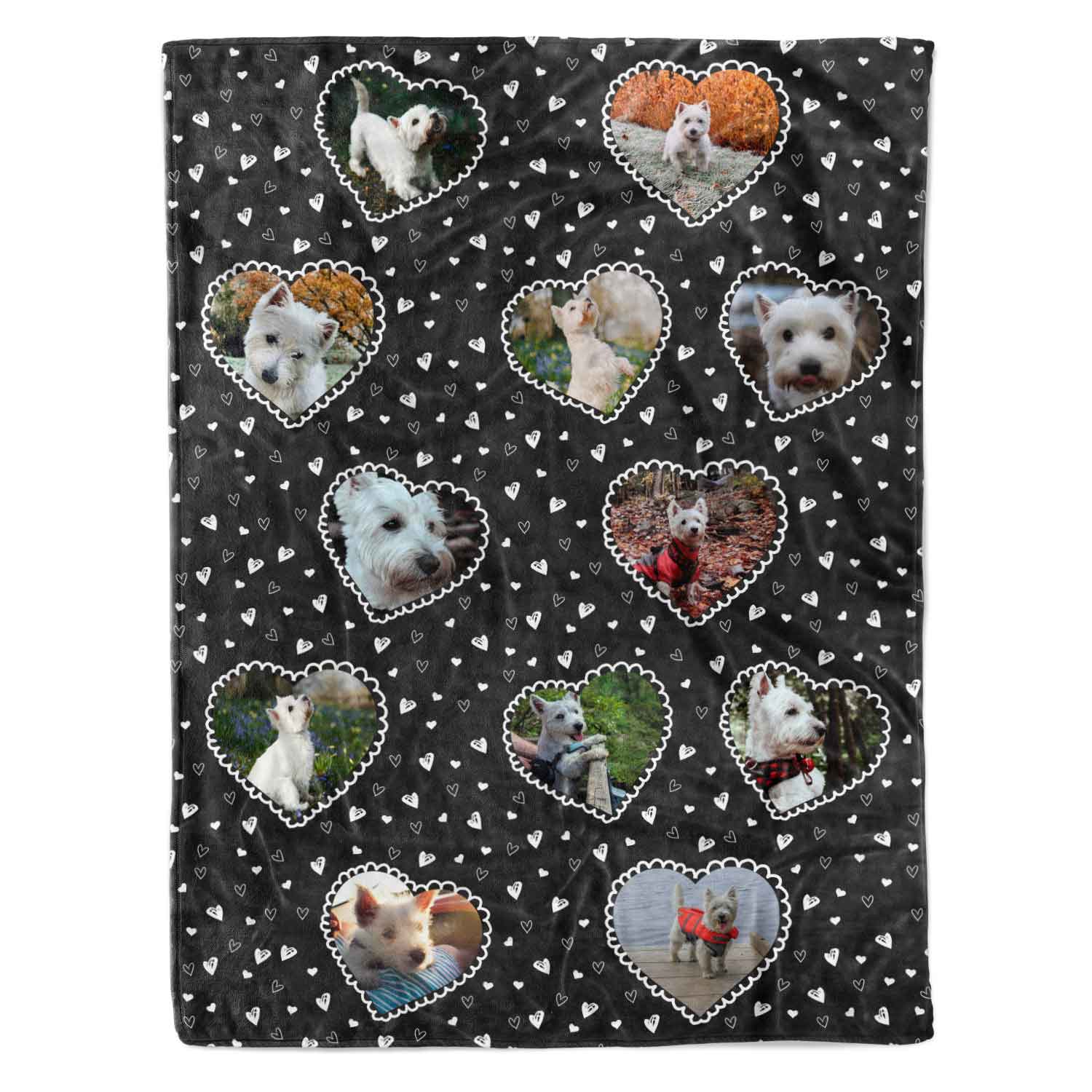 Lace Heart Collage Personalised Dog Blanket