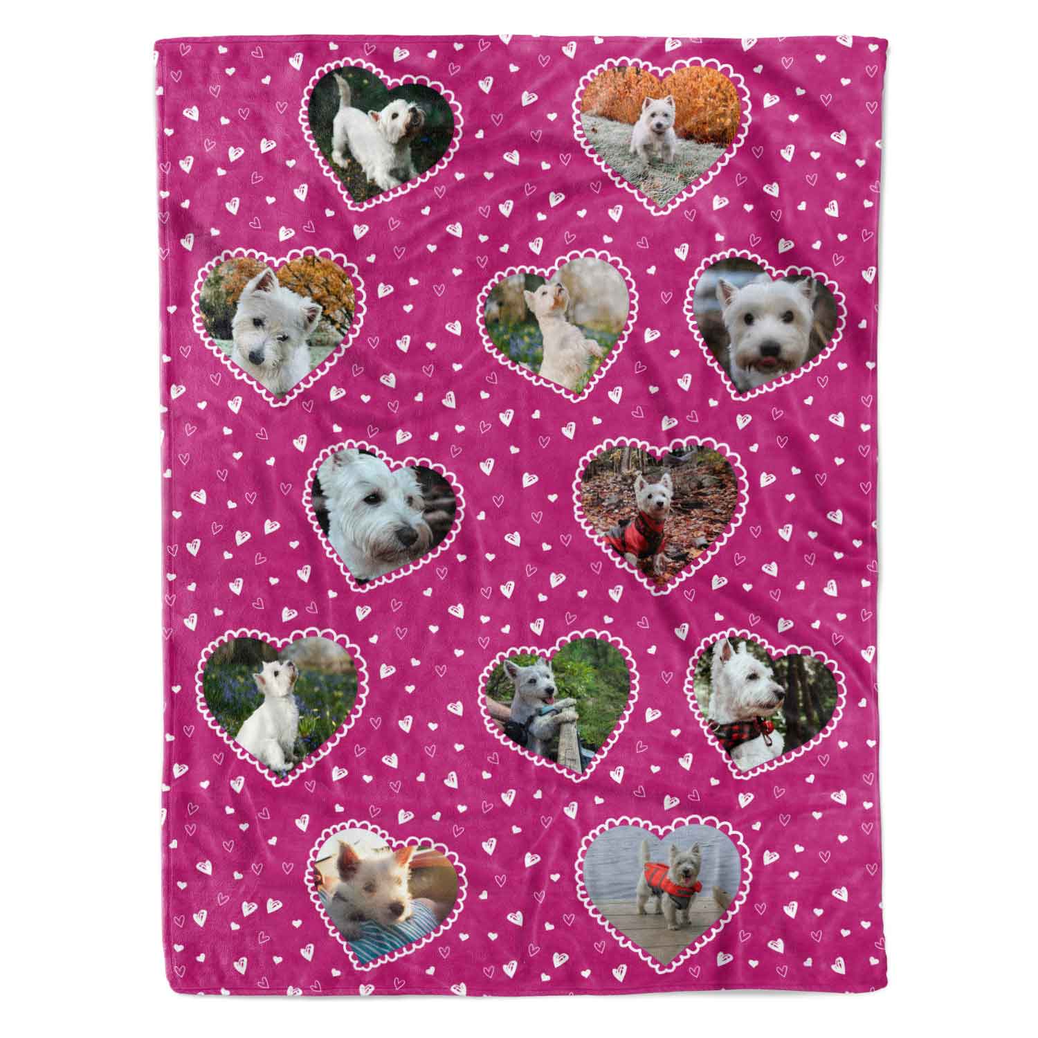 Lace Heart Collage Personalised Dog Blanket