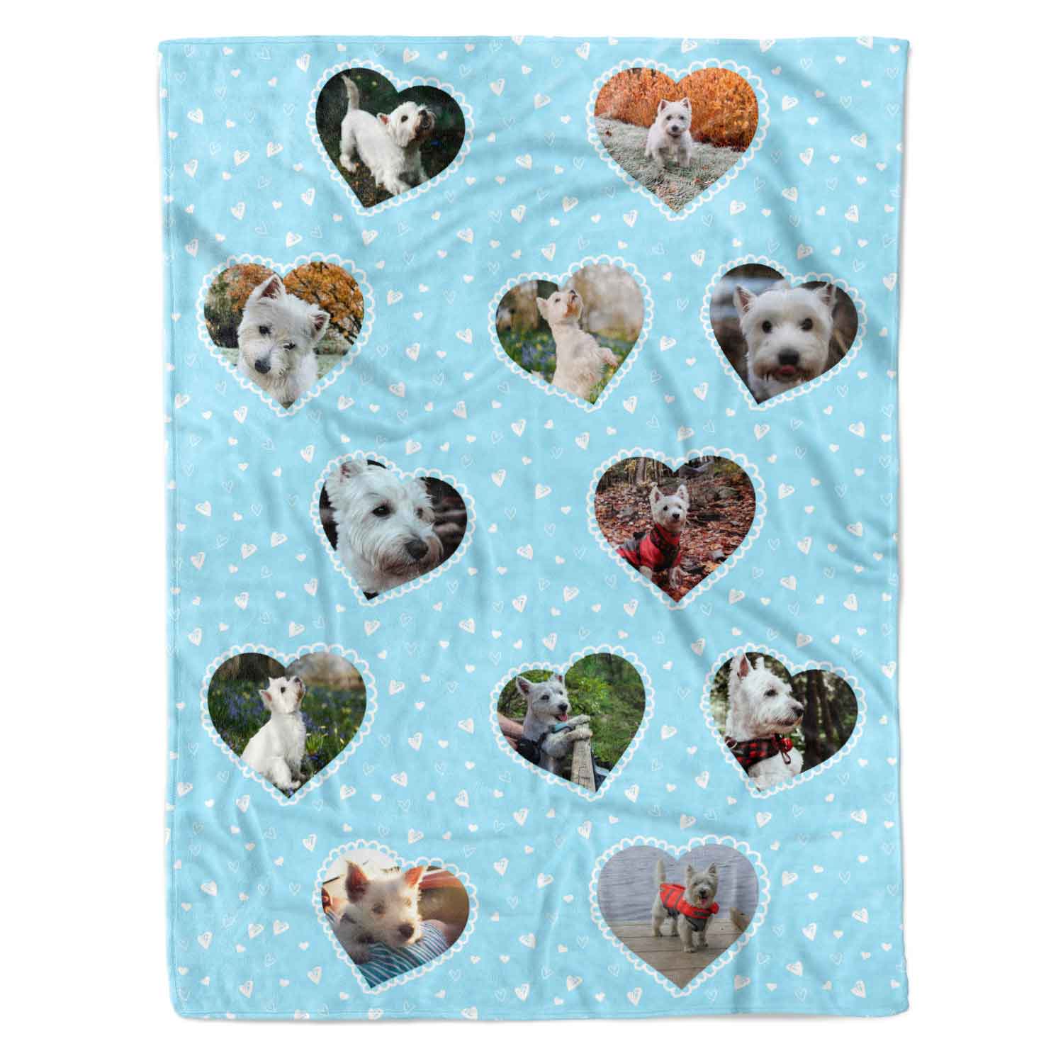 Lace Heart Collage Personalised Dog Blanket