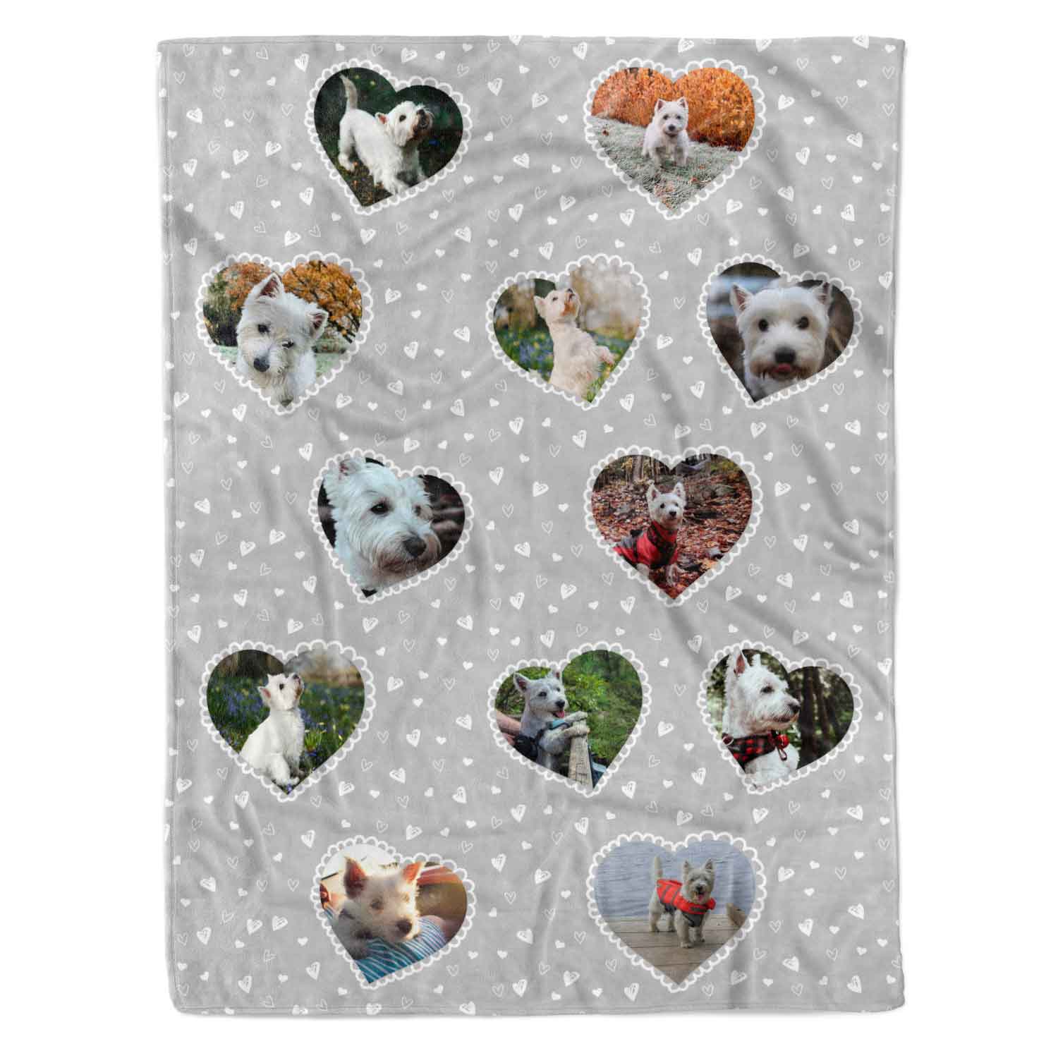Lace Heart Collage Personalised Dog Blanket