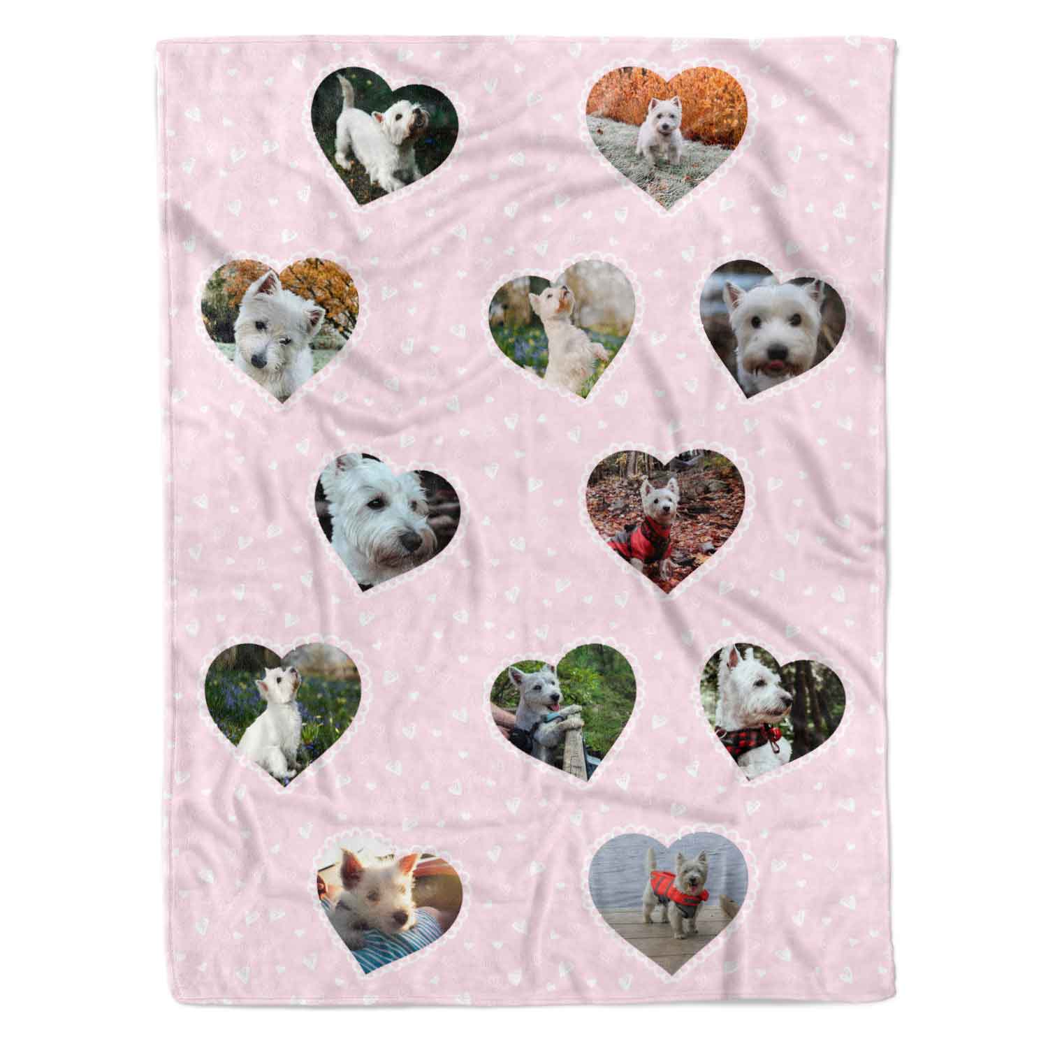 Lace Heart Collage Personalised Dog Blanket