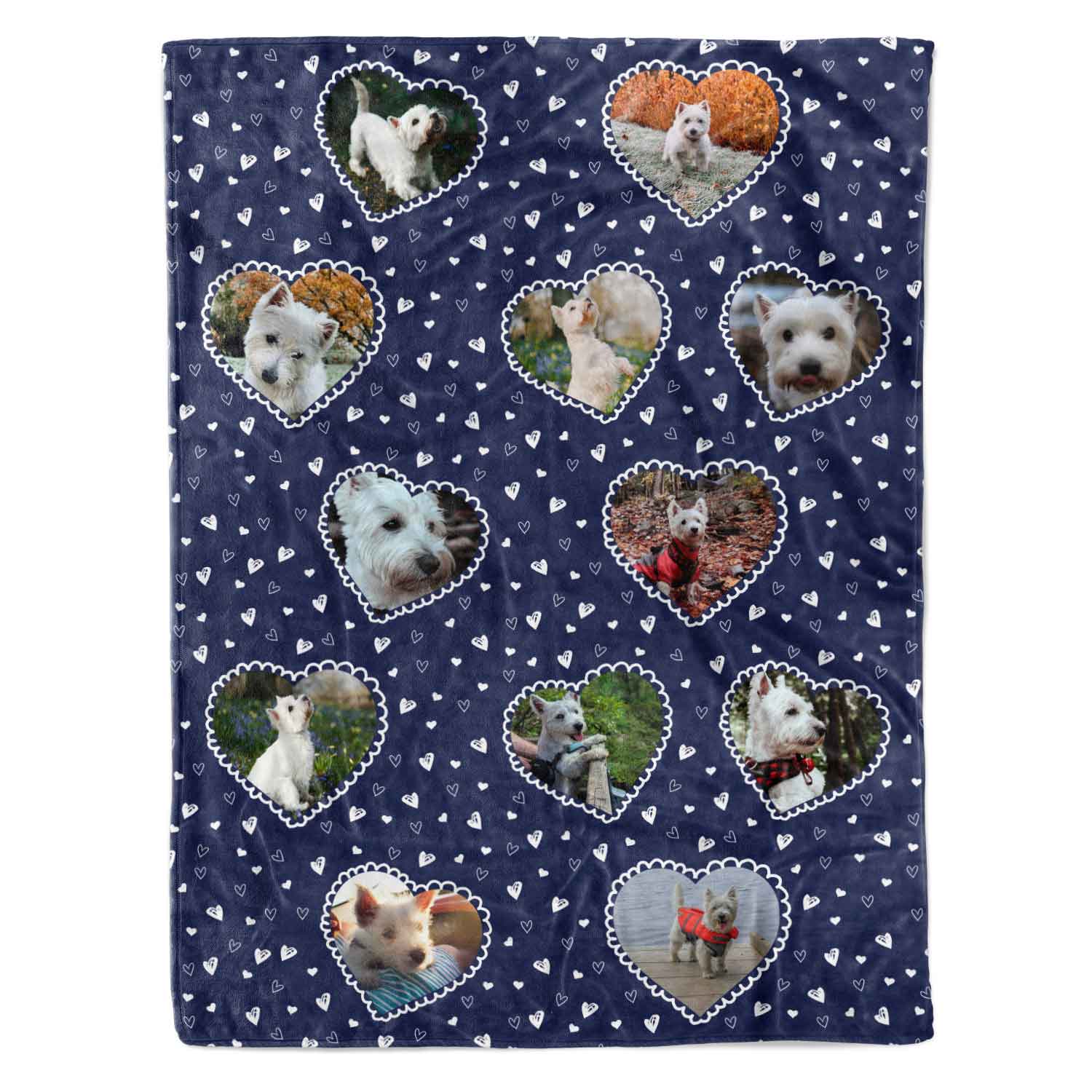 Lace Heart Collage Personalised Dog Blanket