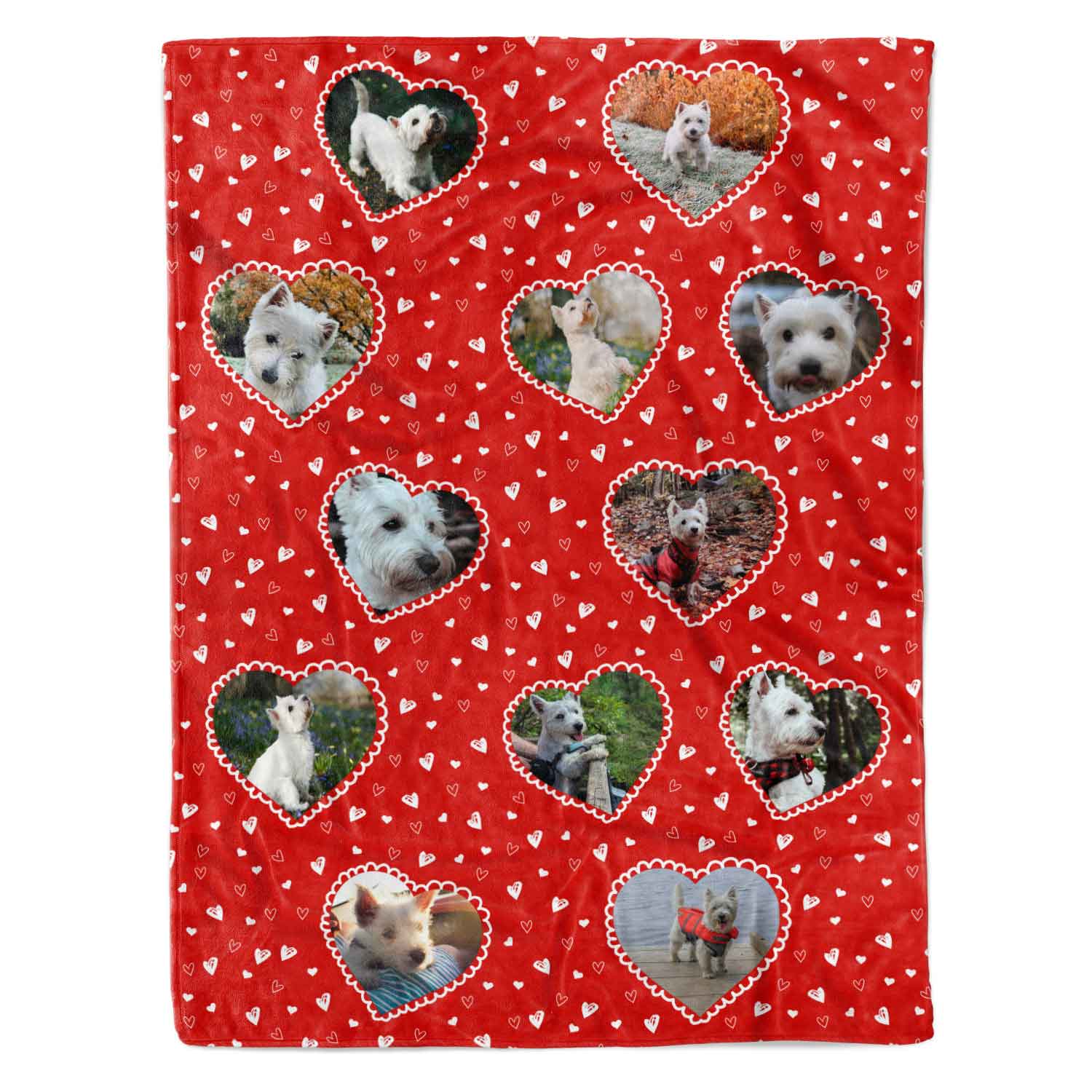Lace Heart Collage Personalised Dog Blanket