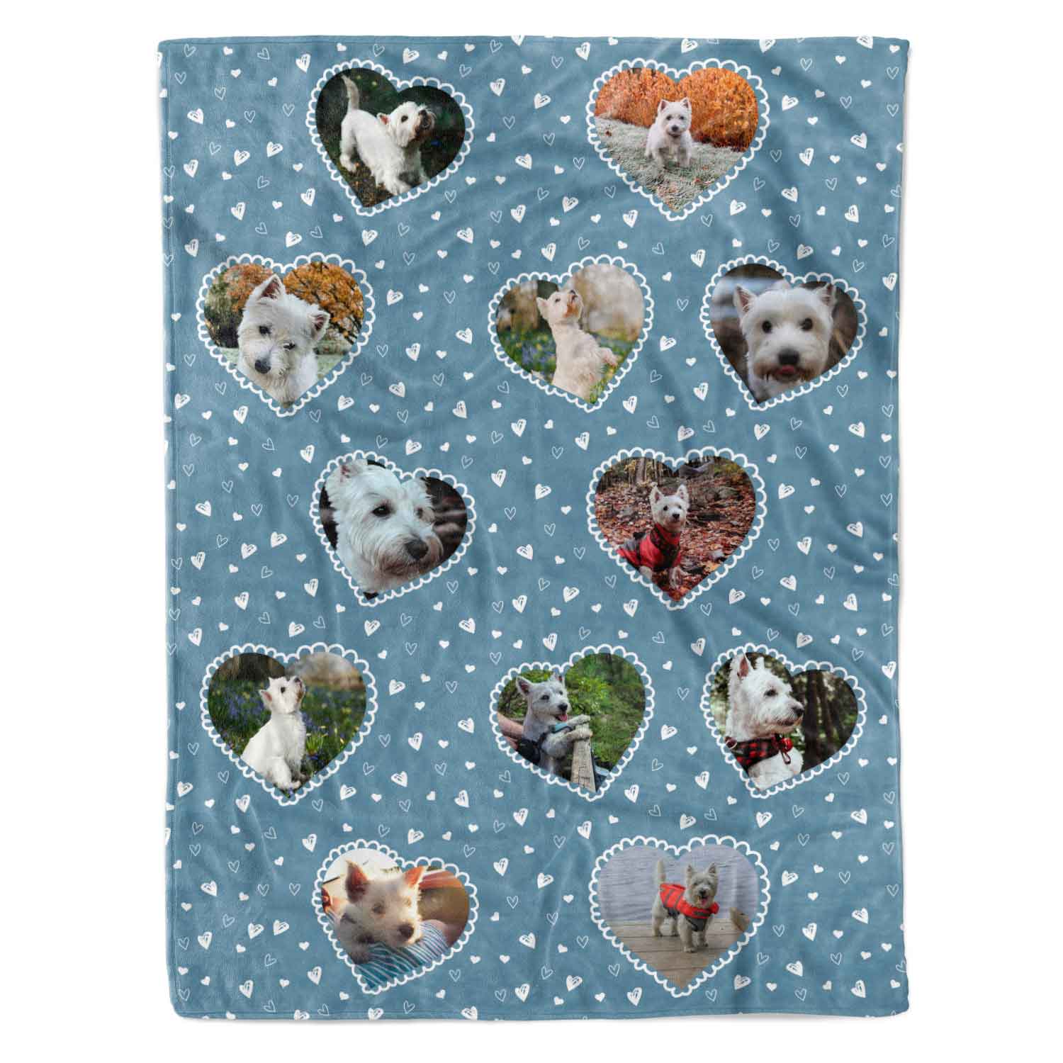 Lace Heart Collage Personalised Dog Blanket