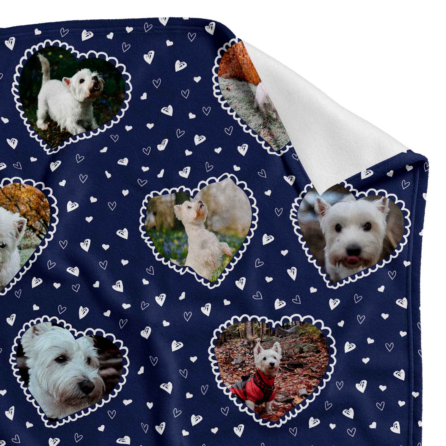 Lace Heart Collage Personalised Dog Blanket