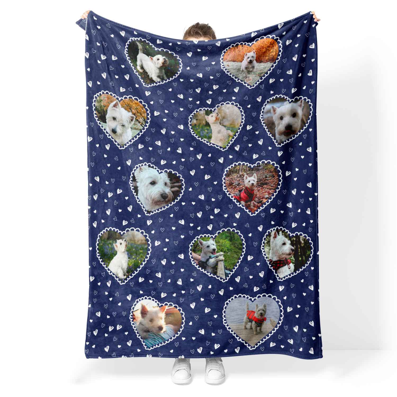 Lace Heart Collage Personalised Dog Blanket