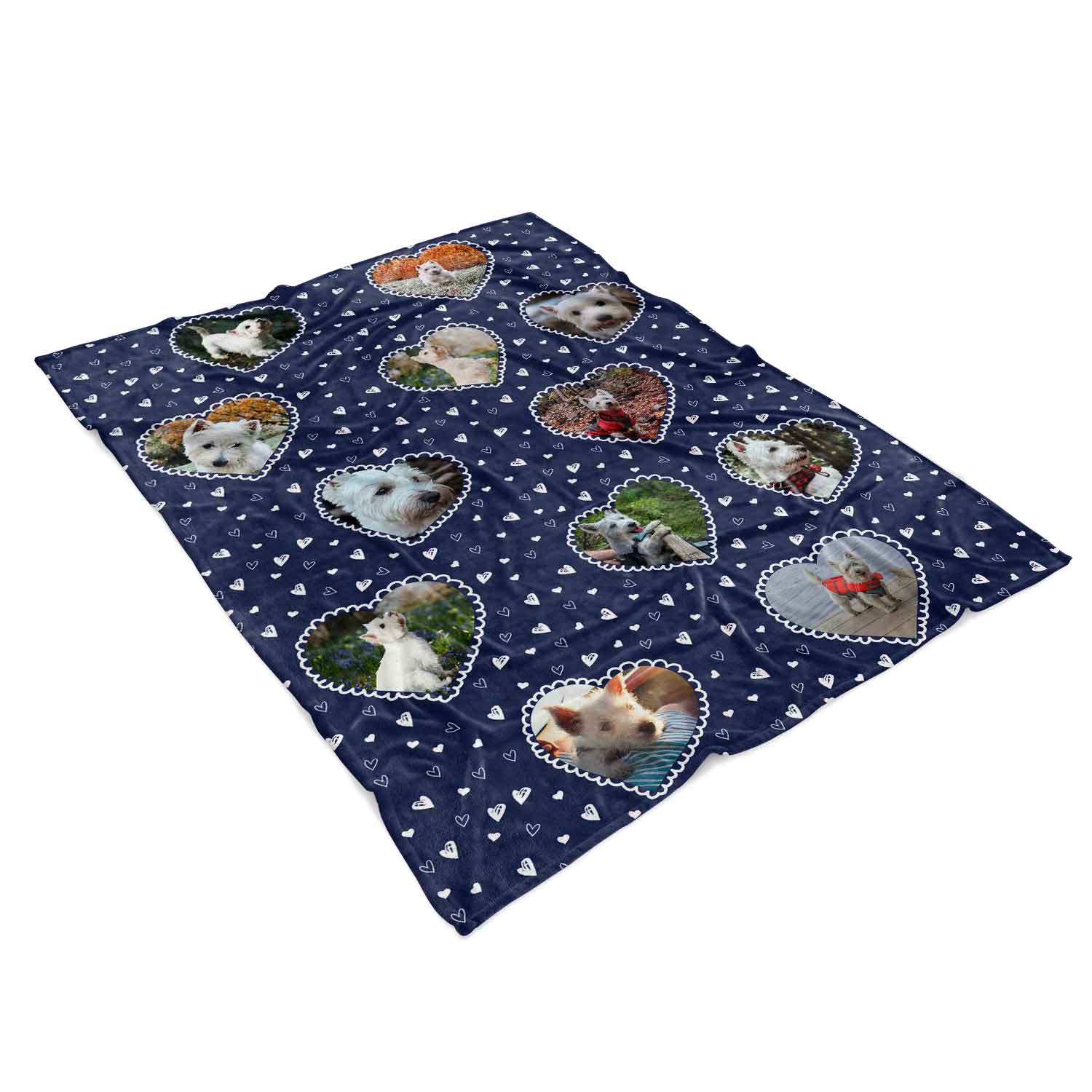 Lace Heart Collage Personalised Dog Blanket