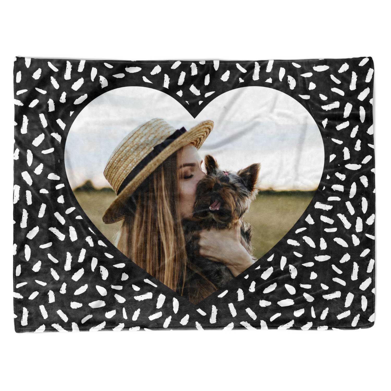 Doodle Heart Shaped Photo Frame Personalised Dog Blanket