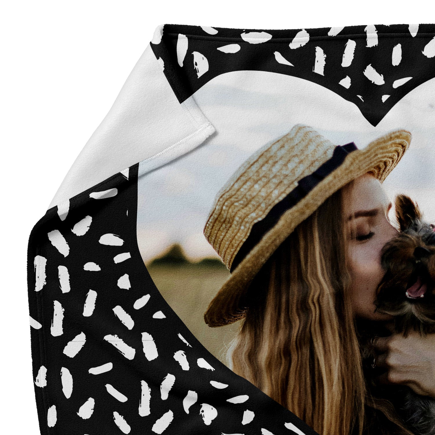 Doodle Heart Shaped Photo Frame Personalised Dog Blanket