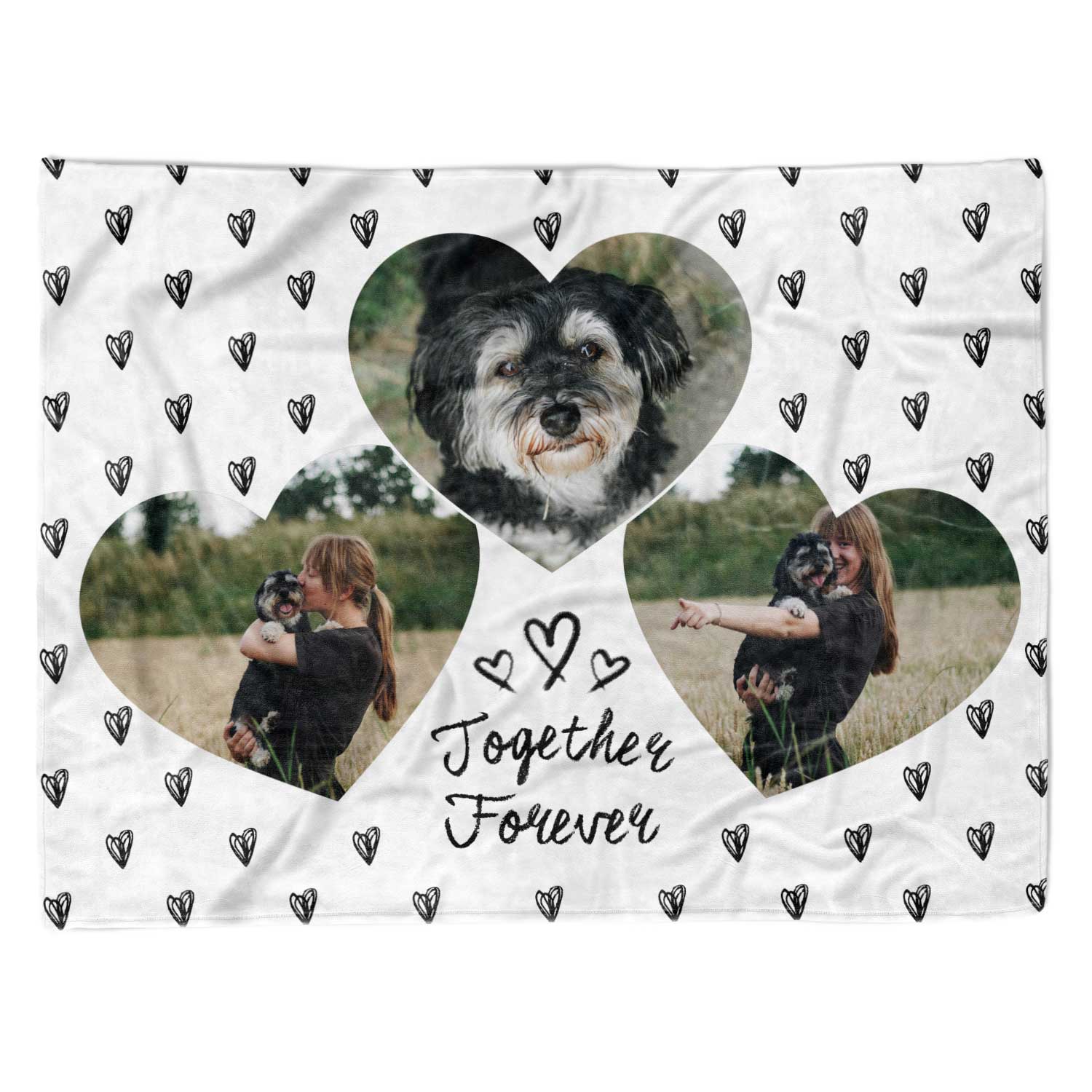 Together Forever Photo Collage Personalised Dog Blanket