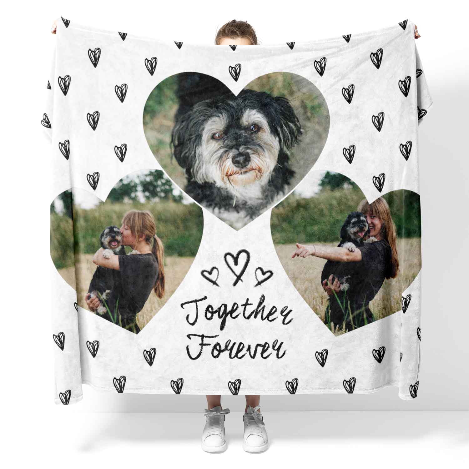 Together Forever Photo Collage Personalised Dog Blanket