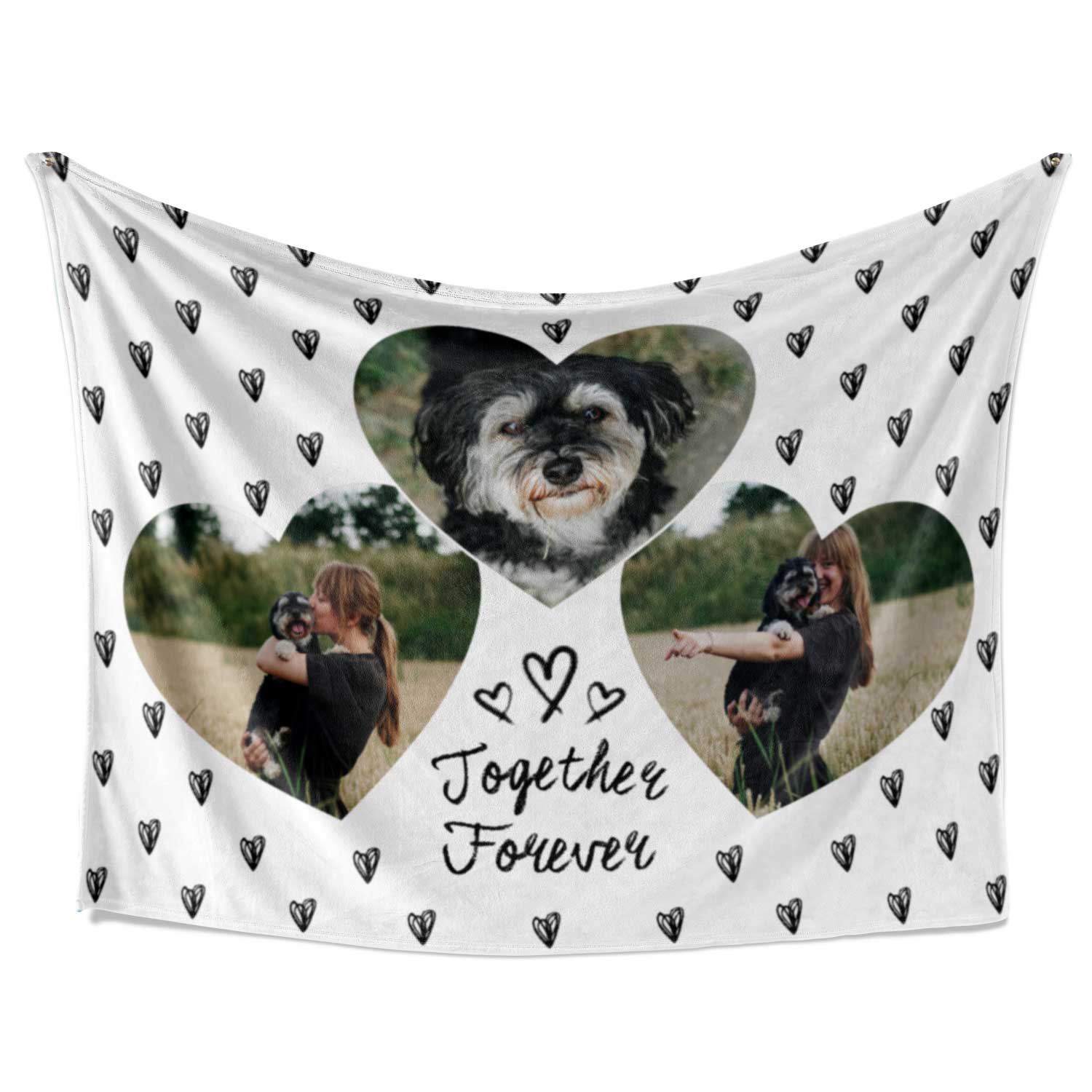 Together Forever Photo Collage Personalised Dog Blanket