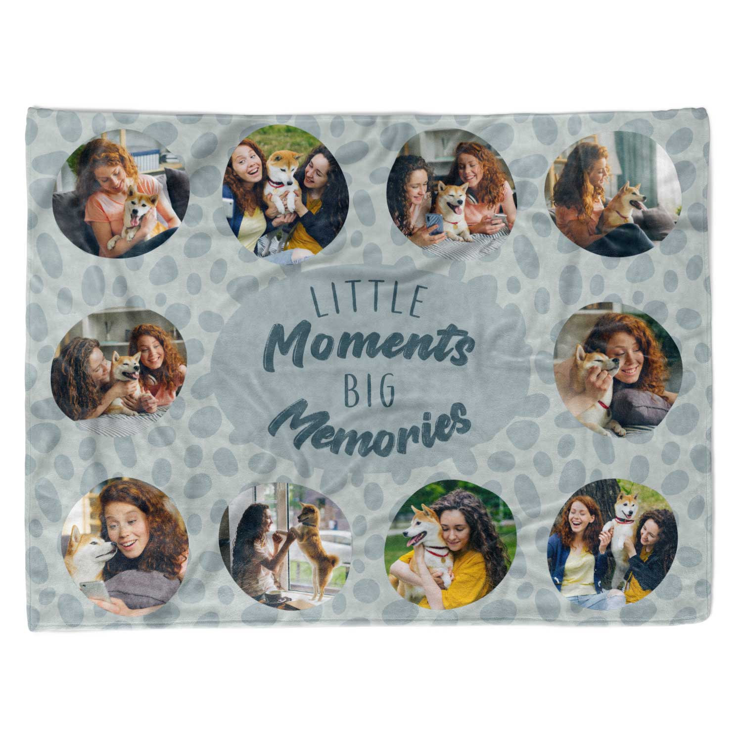 Little Moments Big Memories Photo Collage Personalised Dog Blanket