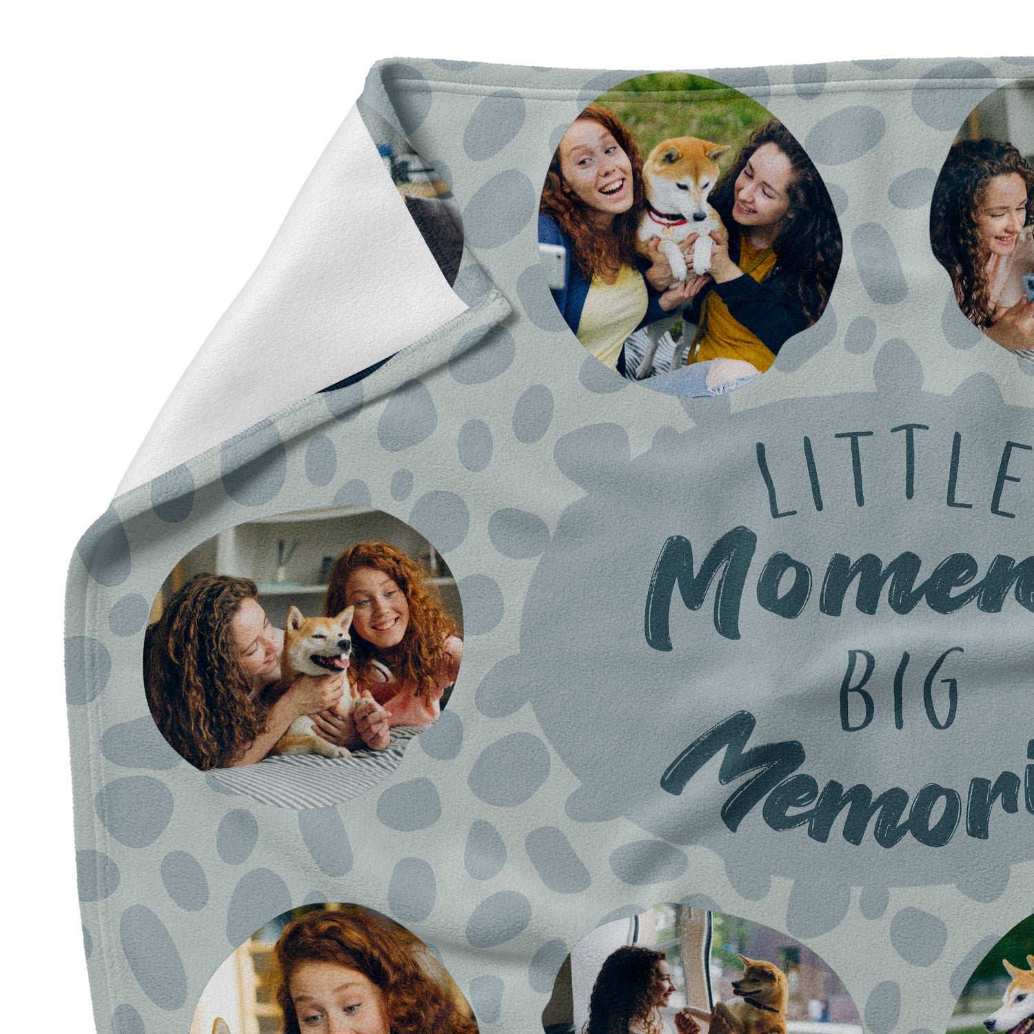 Little Moments Big Memories Photo Collage Personalised Dog Blanket