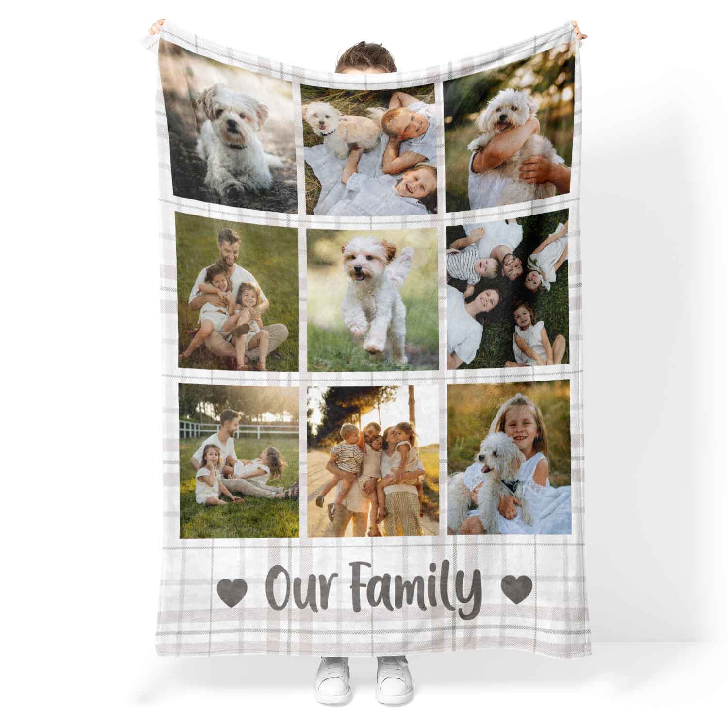 Our Family Photo Collage Personalised Dog Blanket