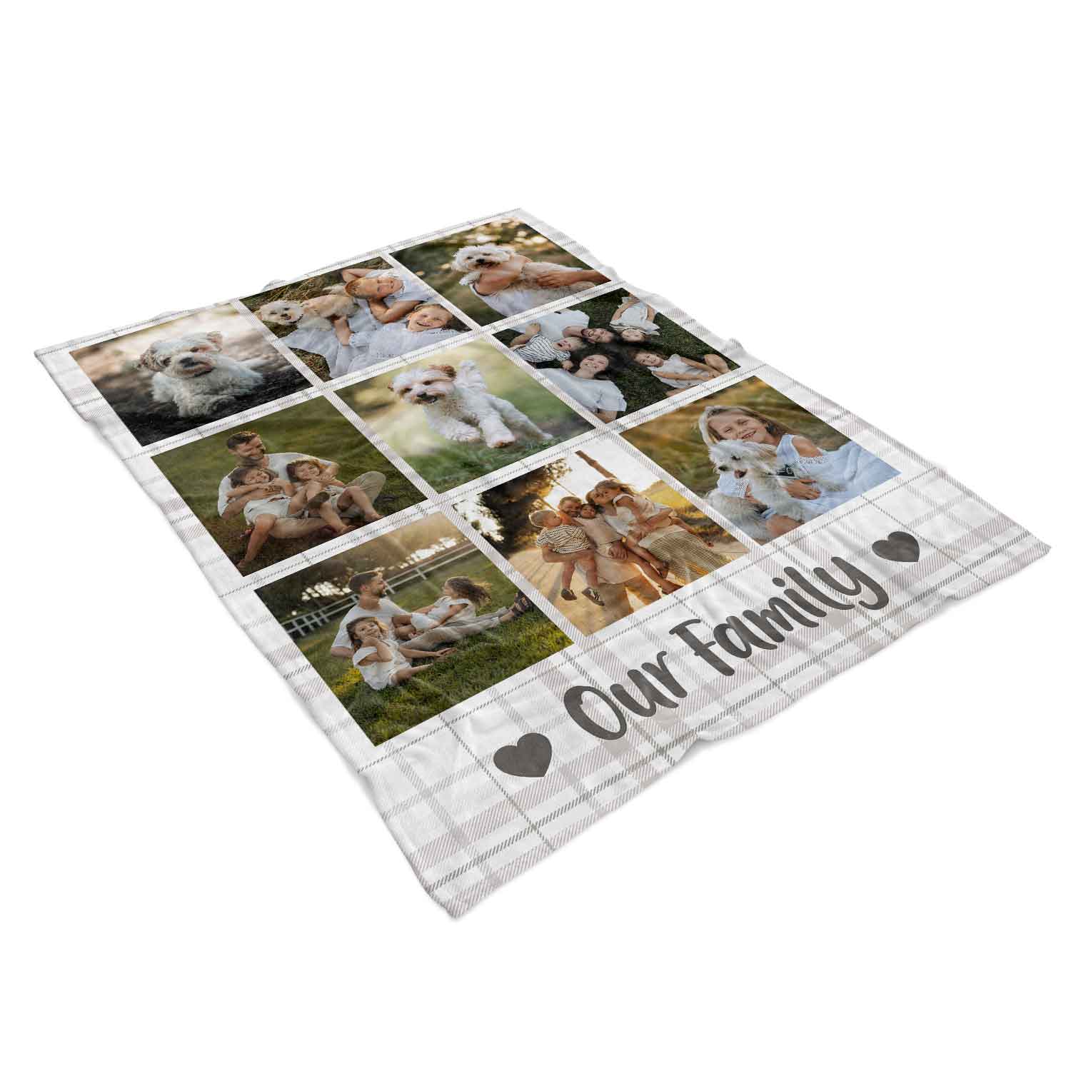 Our Family Photo Collage Personalised Dog Blanket