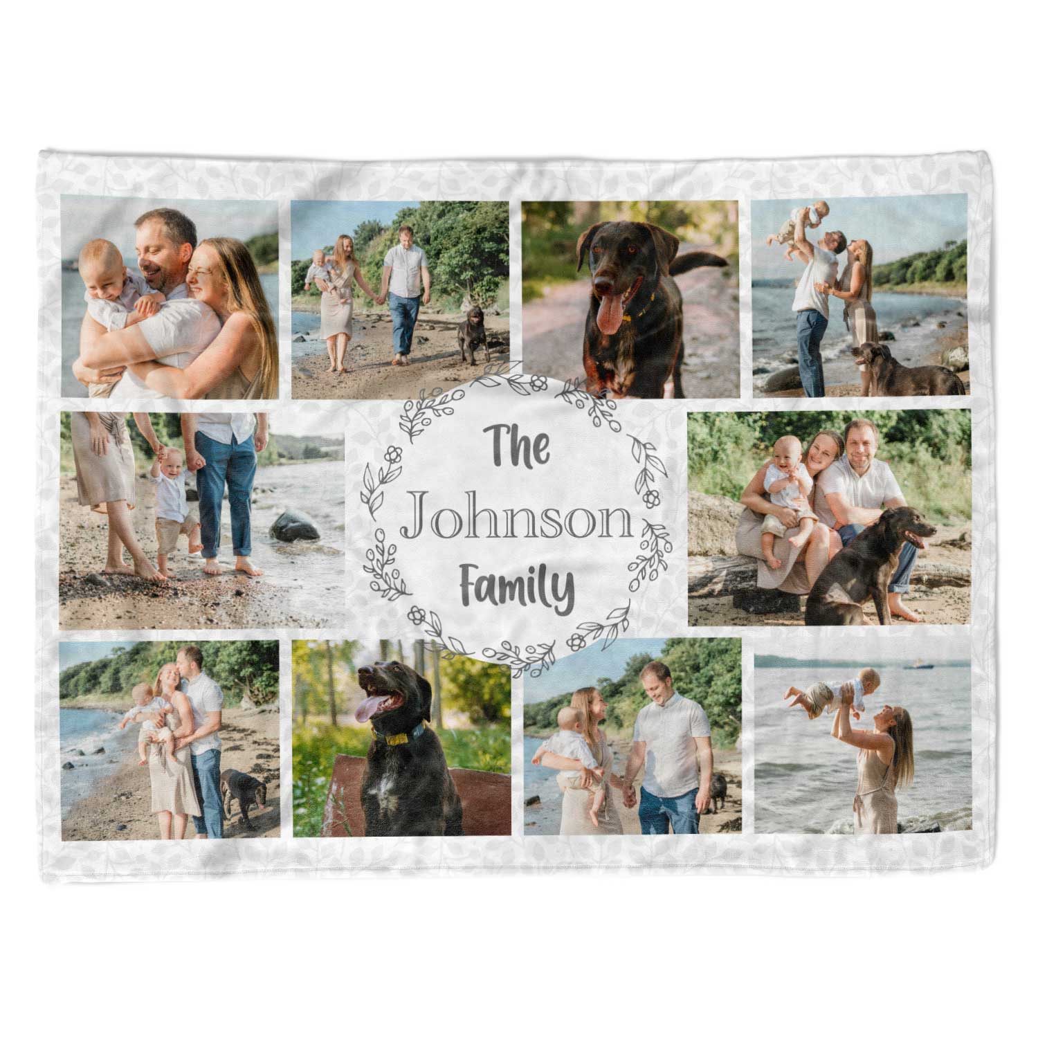 The (Surname) Family Photo Collage Personalised Dog Blanket