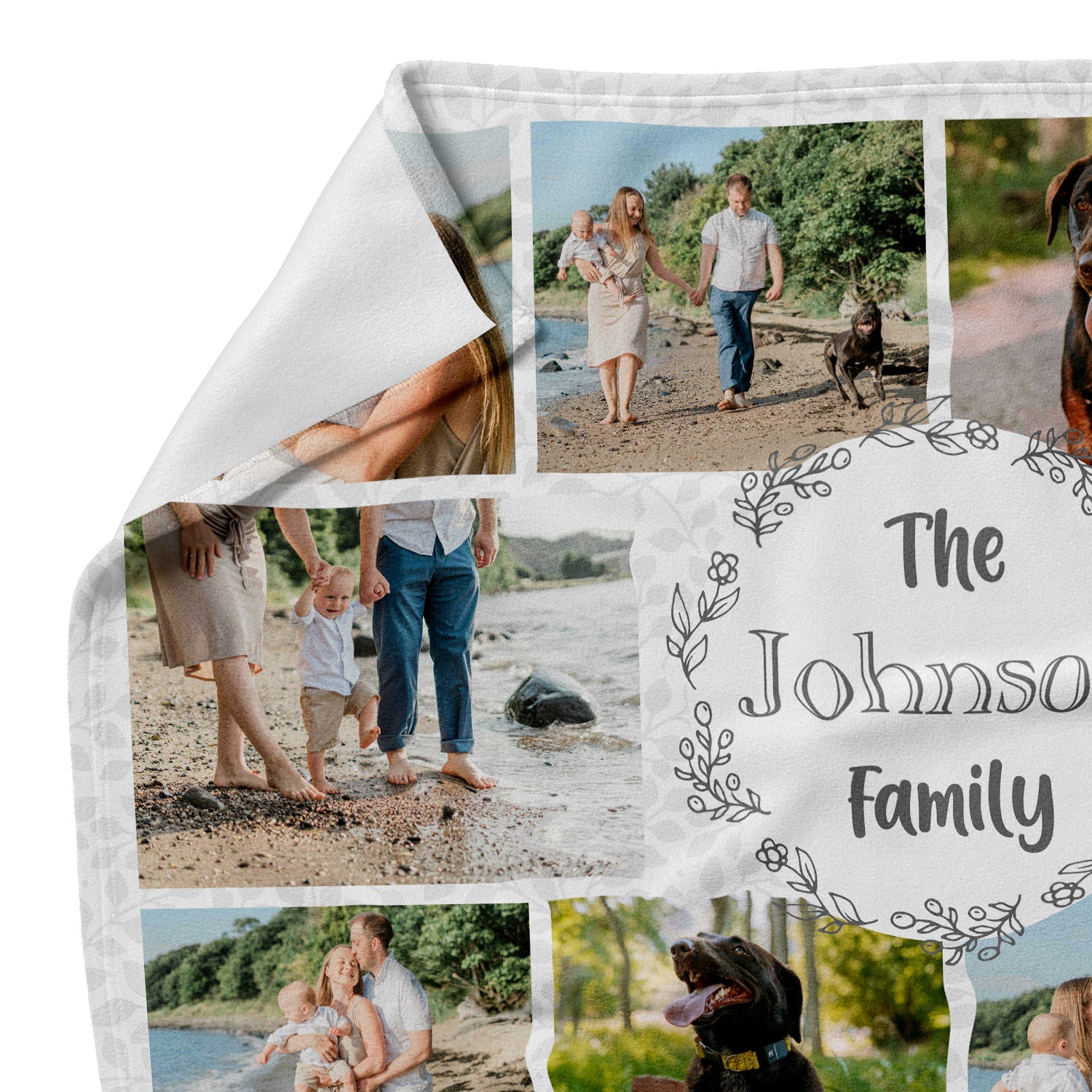 The (Surname) Family Photo Collage Personalised Dog Blanket