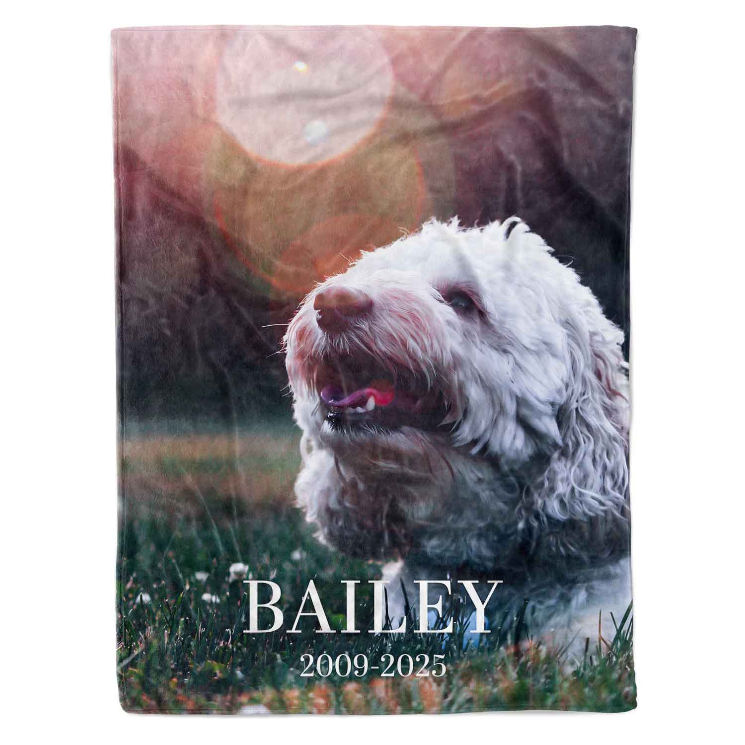 (Dog Name & Date) Full Photo Memorial Blanket