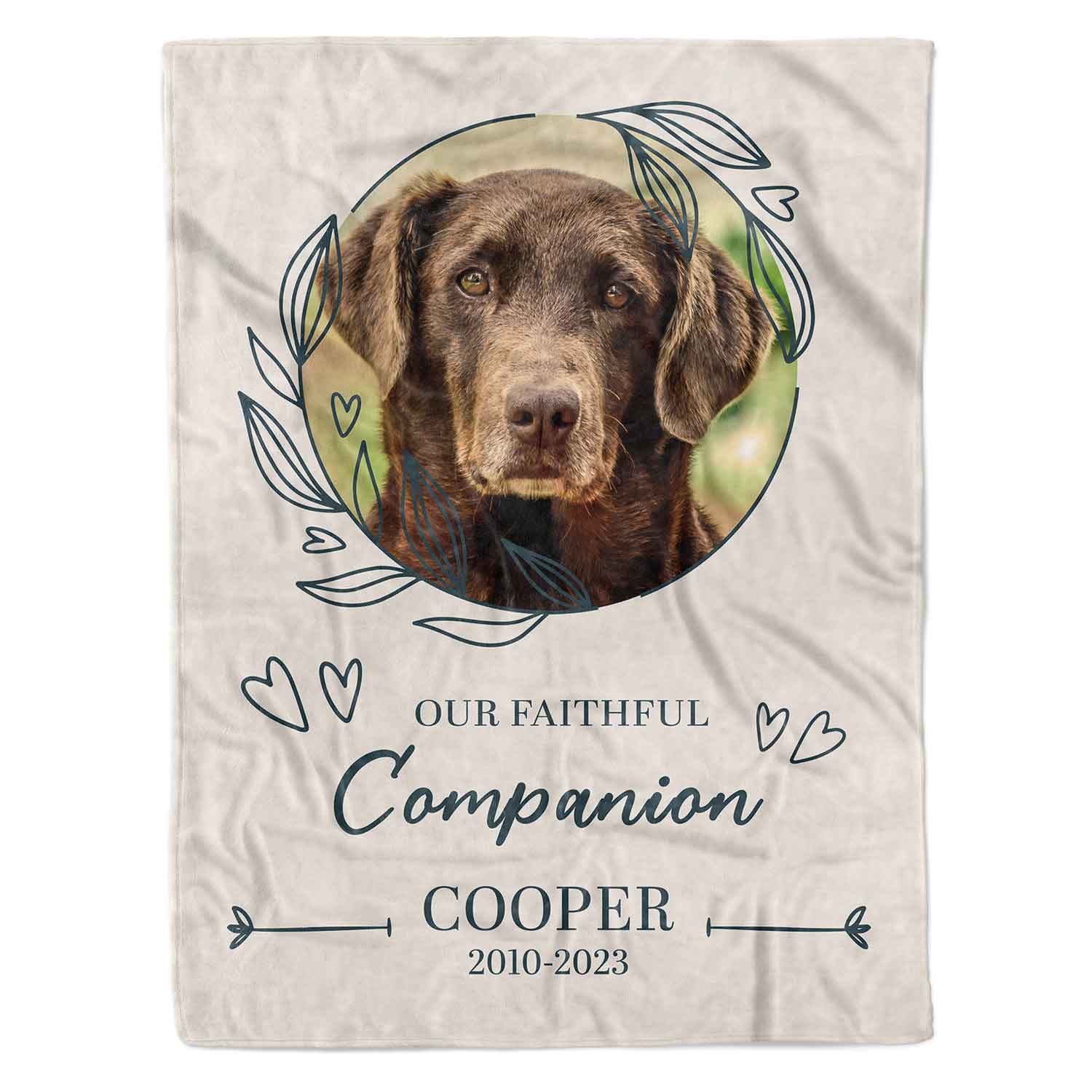 (Dog Name) Our Faithful Companion Personalised Memorial Blanket