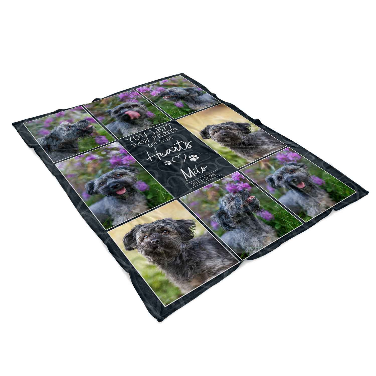You Left Paw Prints On Our Hearts Dog Memorial Blanket