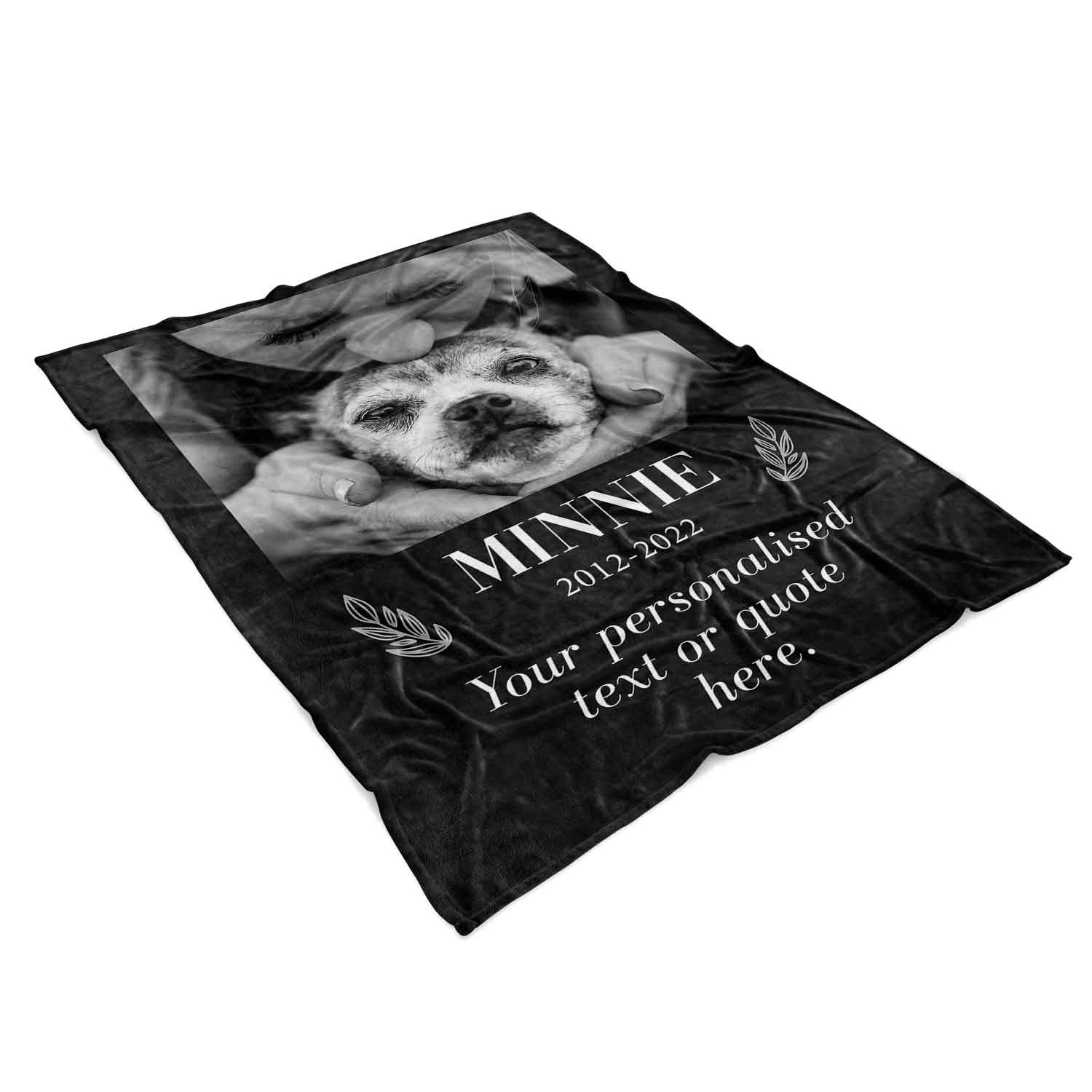 Personalised Dog Memorial Blanket With (Name & Quote)