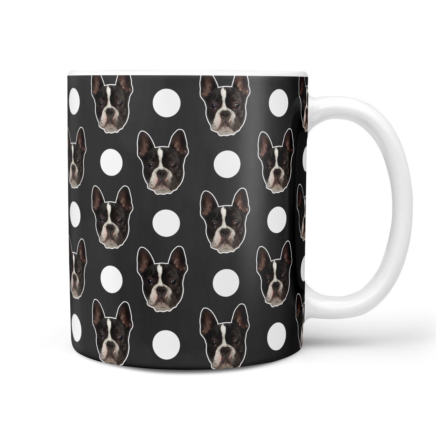 Polka Dot Pattern Personalised Dog Mug