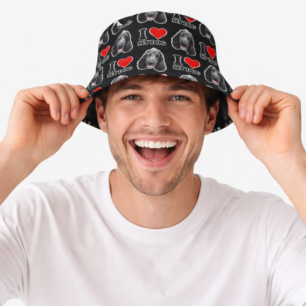 I Heart My Dog Custom Bucket Hat