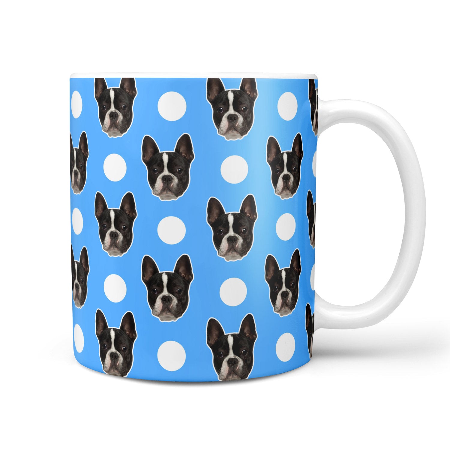 Polka Dot Pattern Personalised Dog Mug