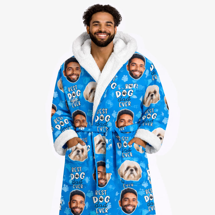 Best Dog Dad Ever Personalised Dressing Gown
