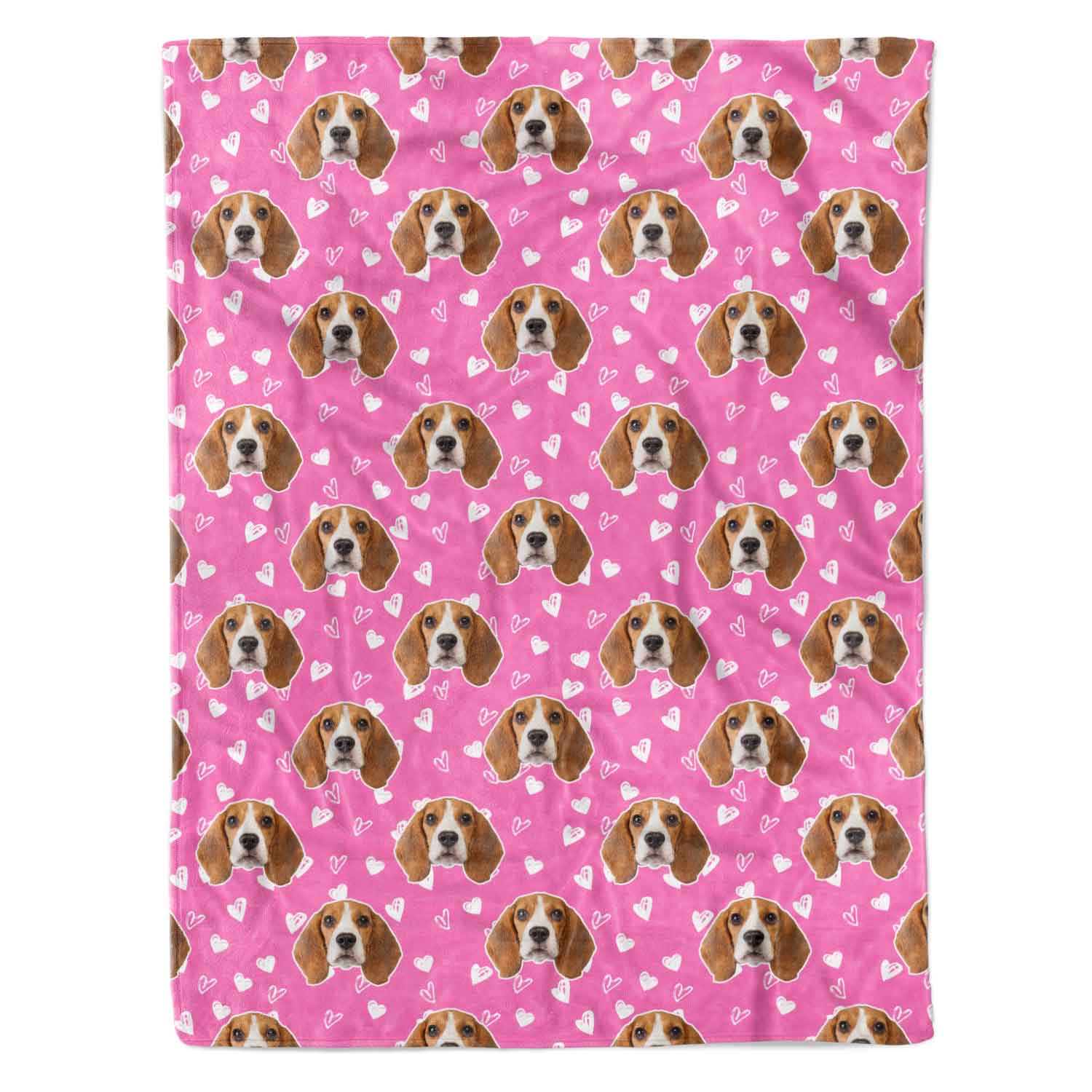 Dog Hearts Personalised Blanket