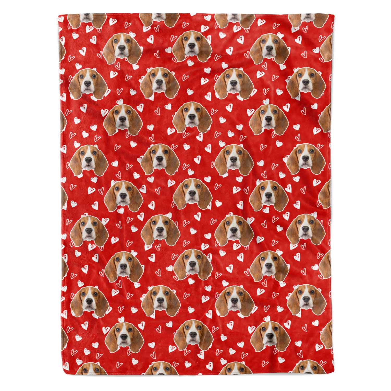 Dog Hearts Personalised Blanket