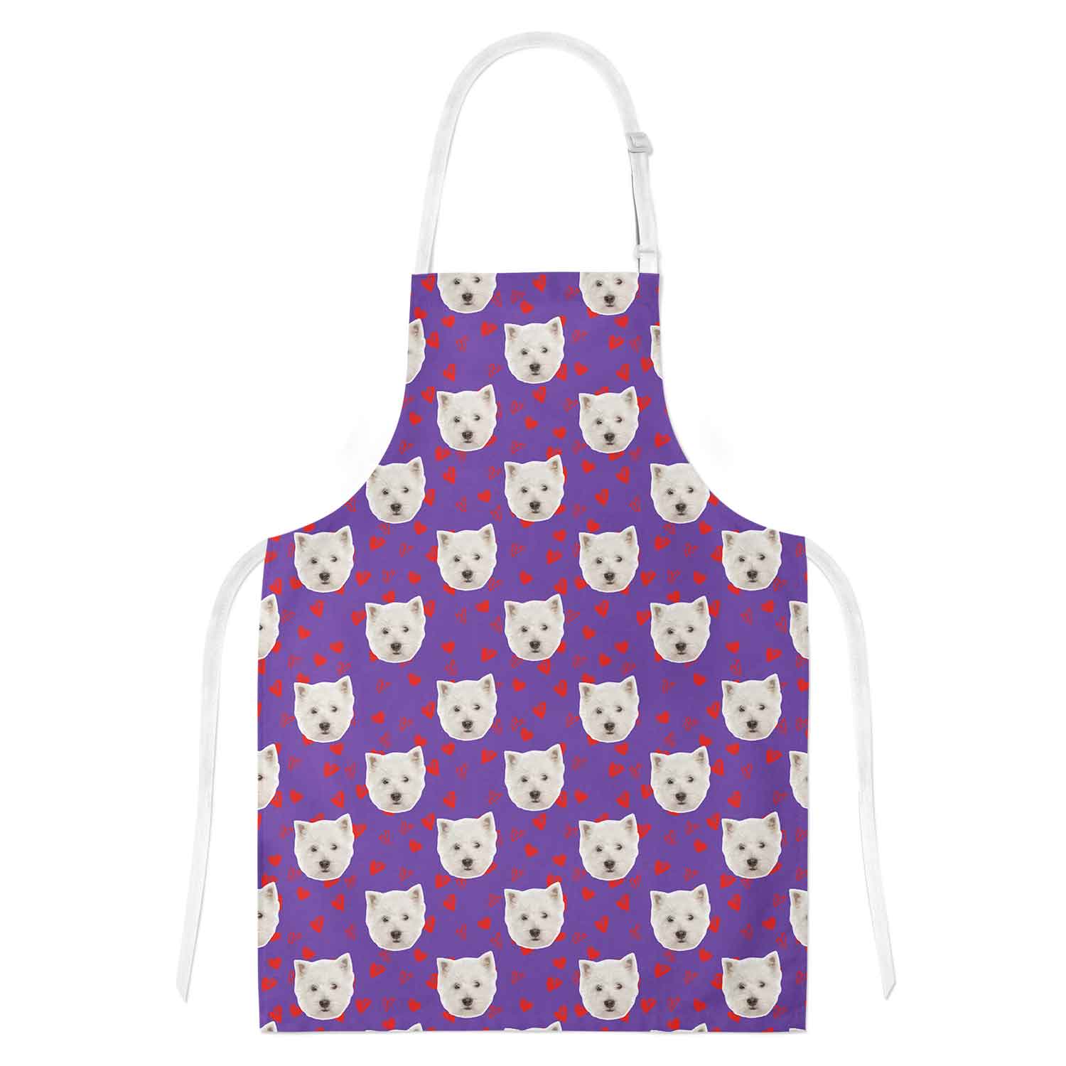 Love Heart Pattern Personalised Dog Apron