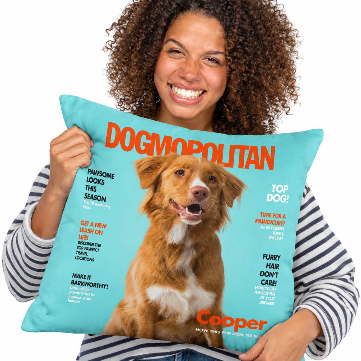Dogmopolitan Fashion Magazine Personalised Cushion