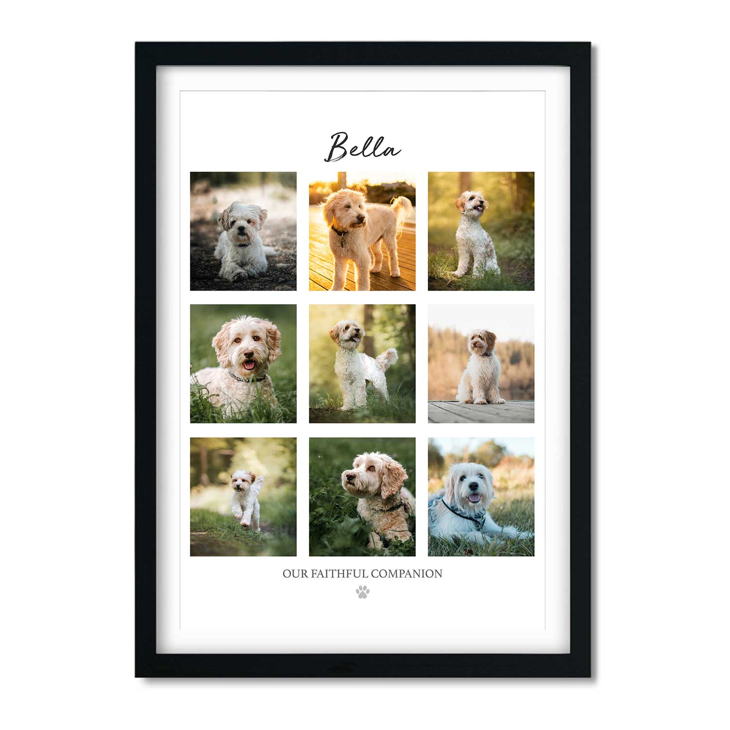 (Dog Name) Our Faithful Companion Photo Collage Memorial Print