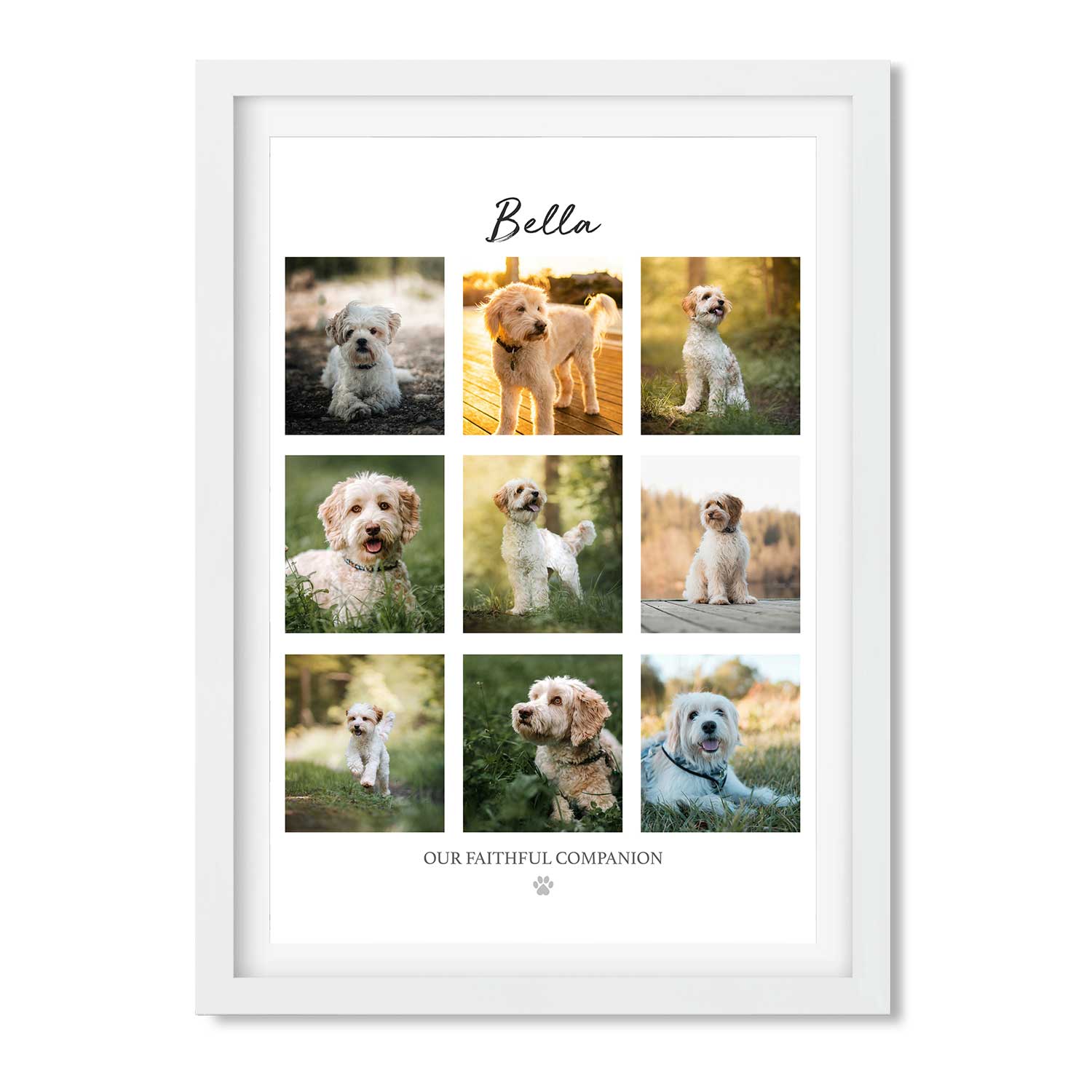 (Dog Name) Our Faithful Companion Photo Collage Memorial Print