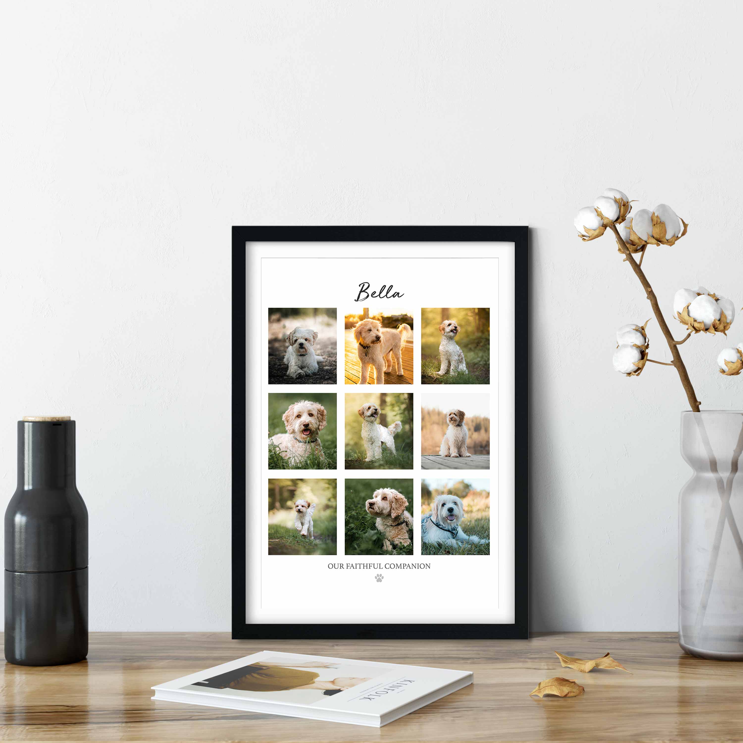 (Dog Name) Our Faithful Companion Photo Collage Memorial Print