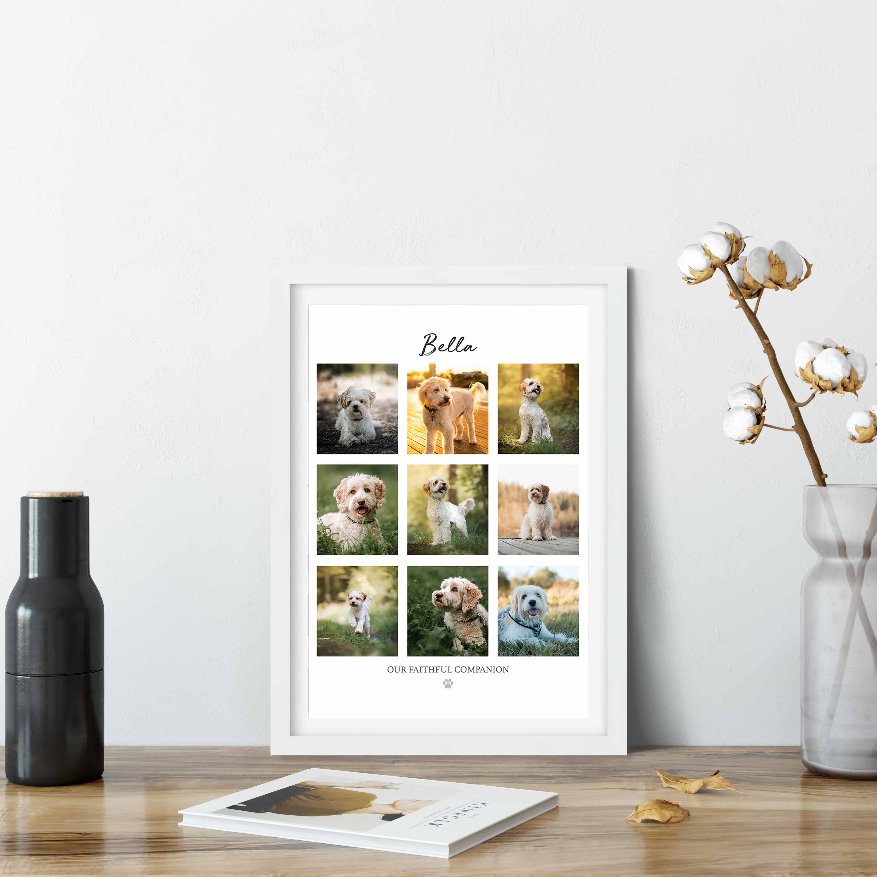 (Dog Name) Our Faithful Companion Photo Collage Memorial Print