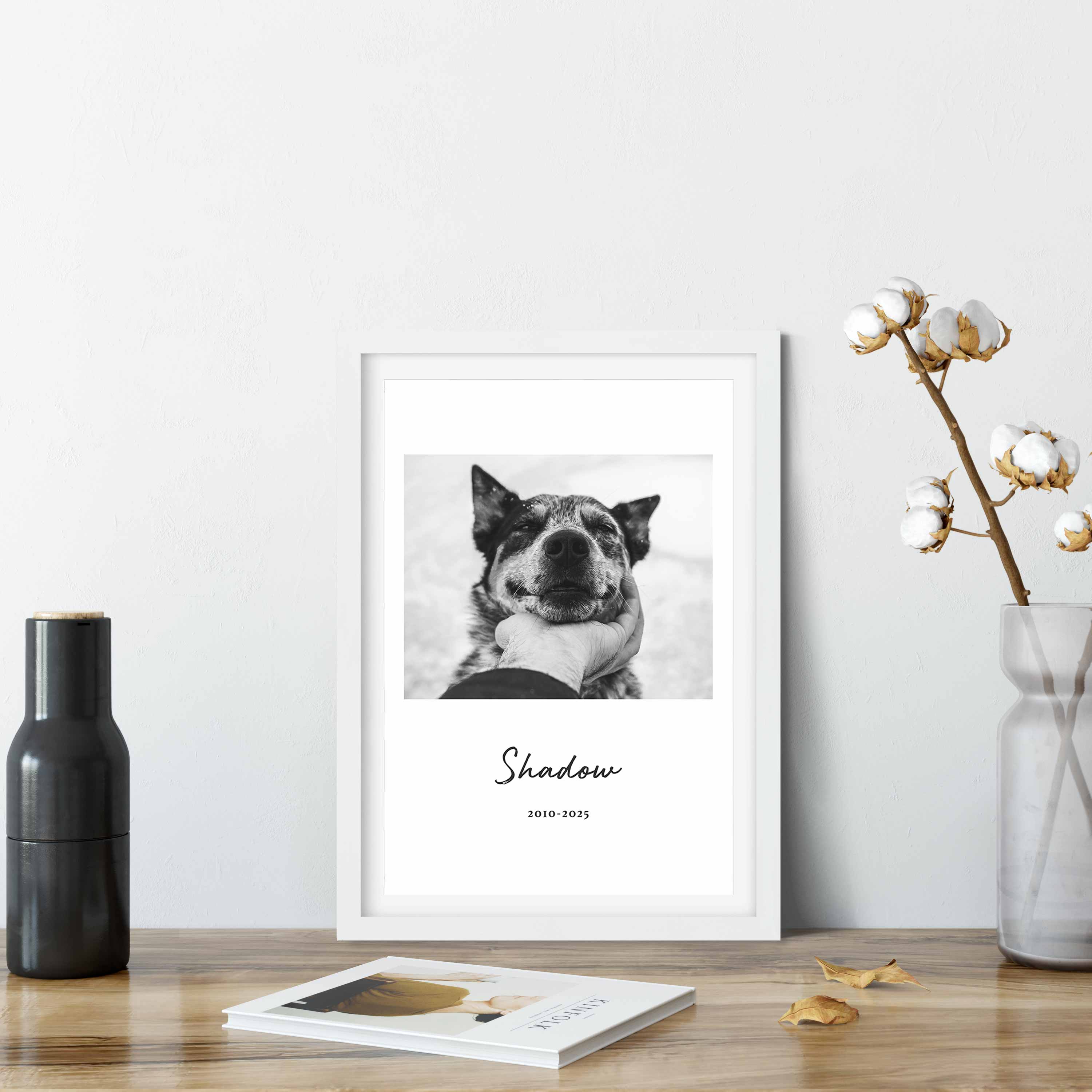Black and White Dog Memorial Print